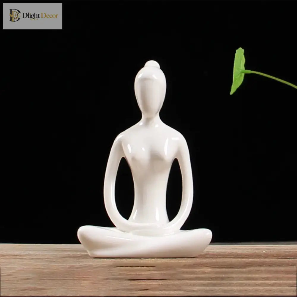 Ceramic Yoga Pose Figurine – Abstract Lady Sculpture in 12 Styles for Home & Studio Decor
