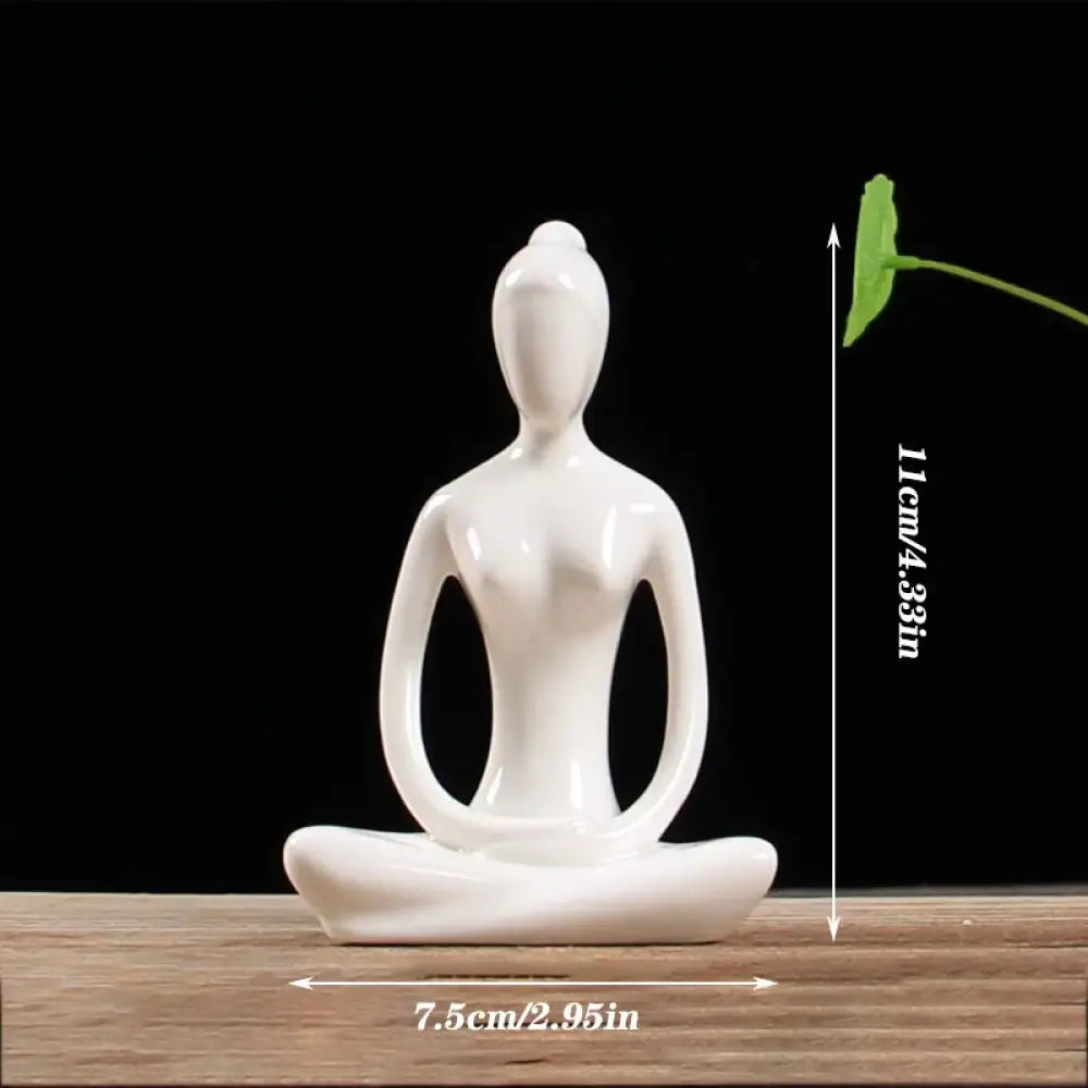 Ceramic Yoga Pose Figurine – Abstract Lady Sculpture in 12 Styles for Home & Studio Decor