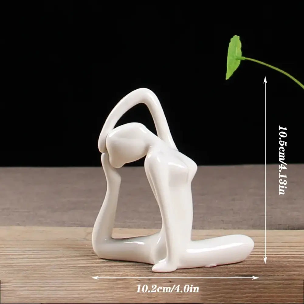 Ceramic Yoga Pose Figurine – Abstract Lady Sculpture in 12 Styles for Home & Studio Decor