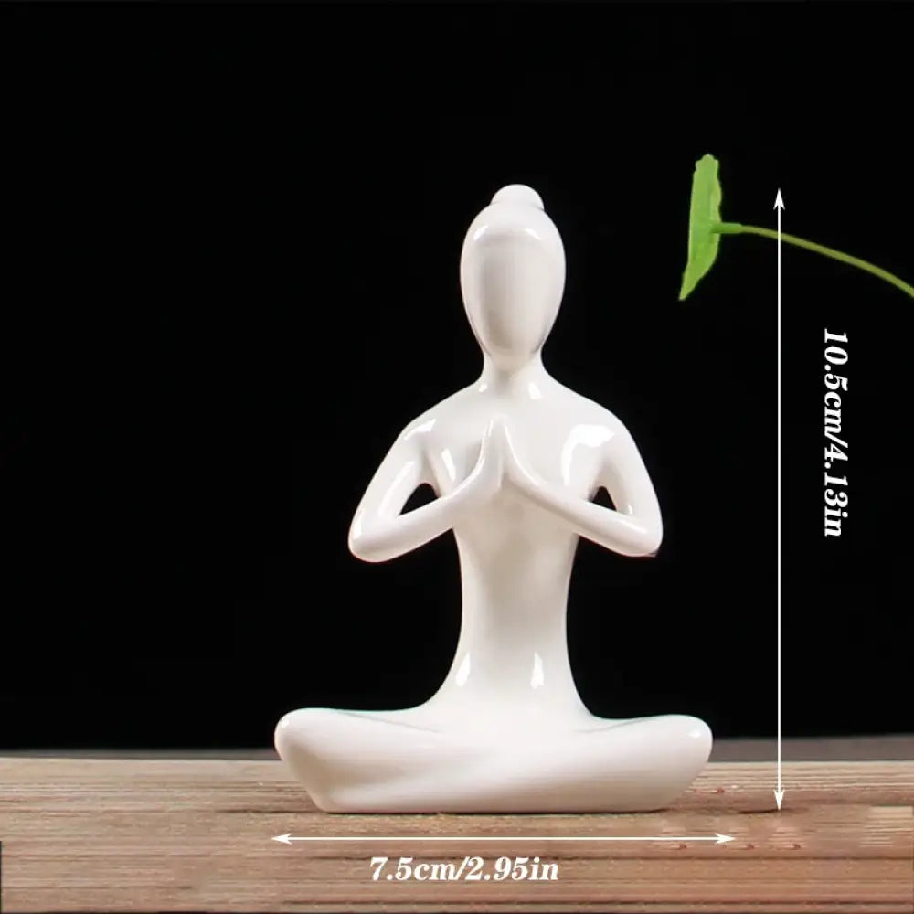 Ceramic Yoga Pose Figurine – Abstract Lady Sculpture in 12 Styles for Home & Studio Decor