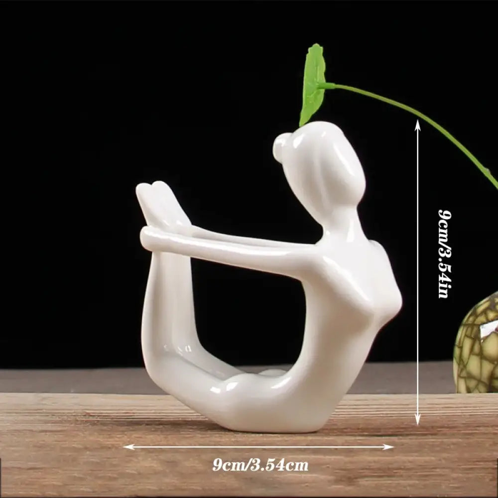 Ceramic Yoga Pose Figurine – Abstract Lady Sculpture in 12 Styles for Home & Studio Decor