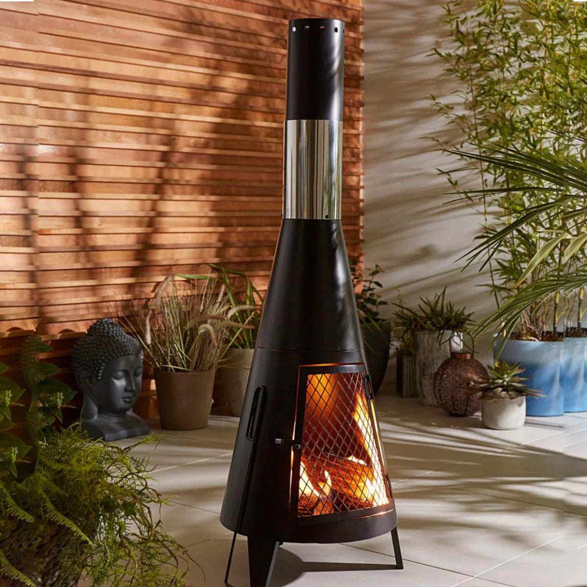 Modern Mesh Chiminea Fireplace-1