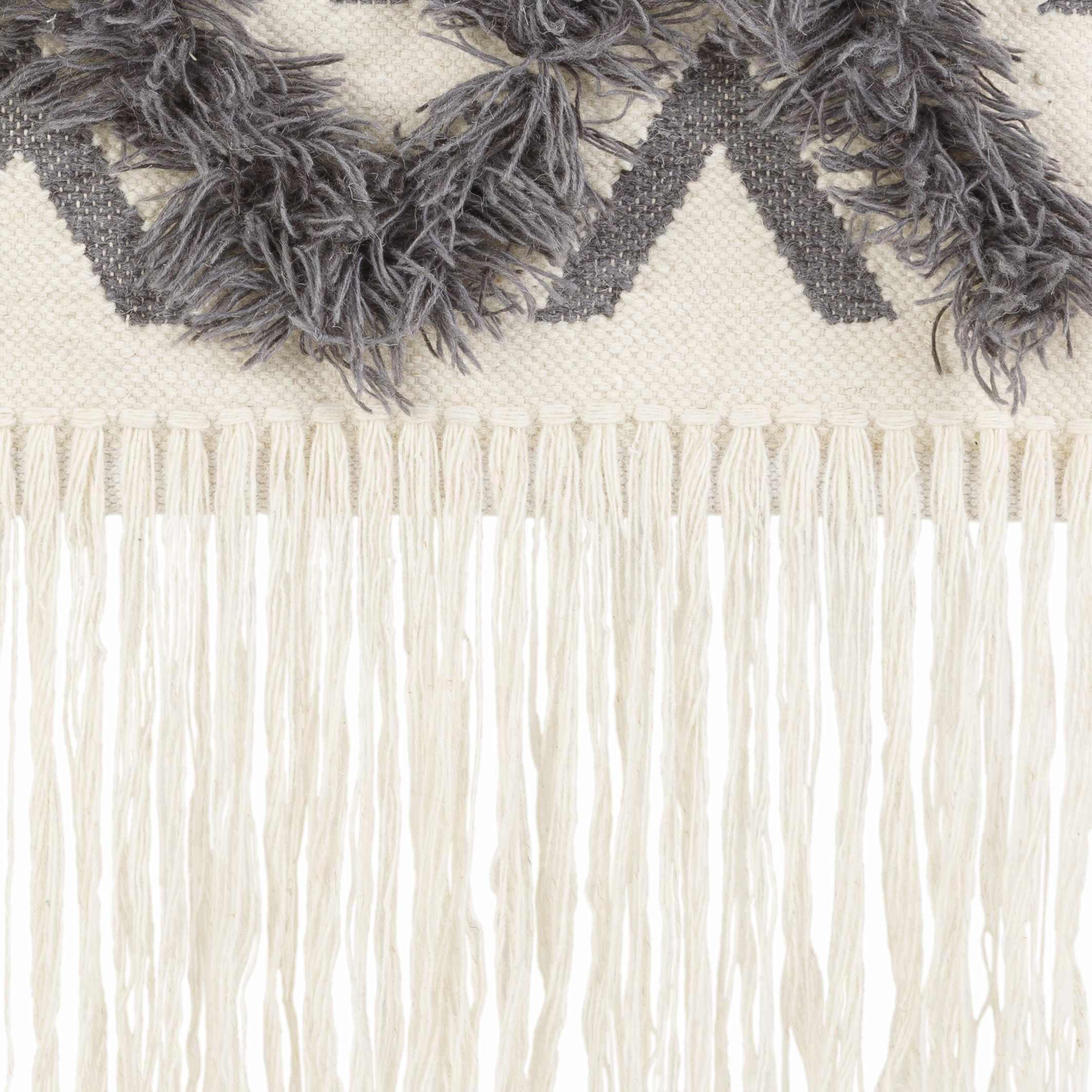 Chapelton Gray Geometric Textured Wall Hanging - PRHOMZ