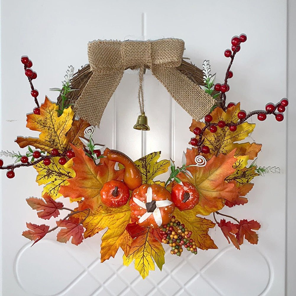 Christmas Halloween Artificial Wreath Party Home Decoration Supplies Gift Autumn Harvest Door Garland Thanksgiving-1