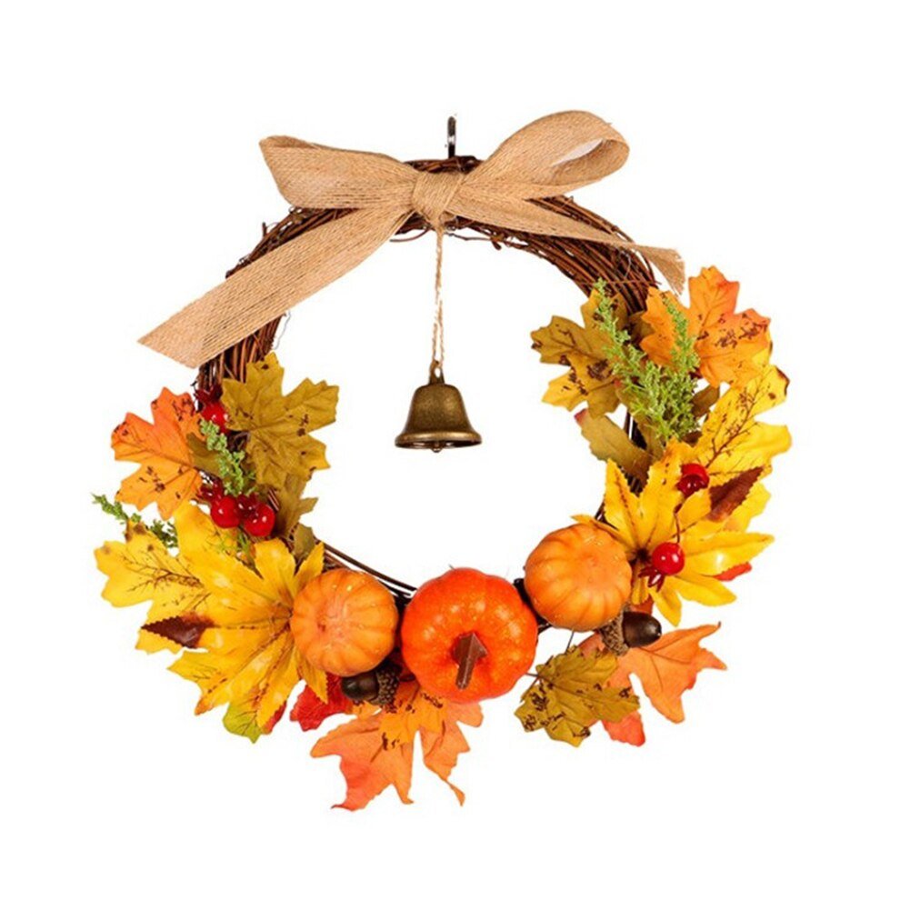 Christmas Halloween Artificial Wreath Party Home Decoration Supplies Gift Autumn Harvest Door Garland Thanksgiving-3