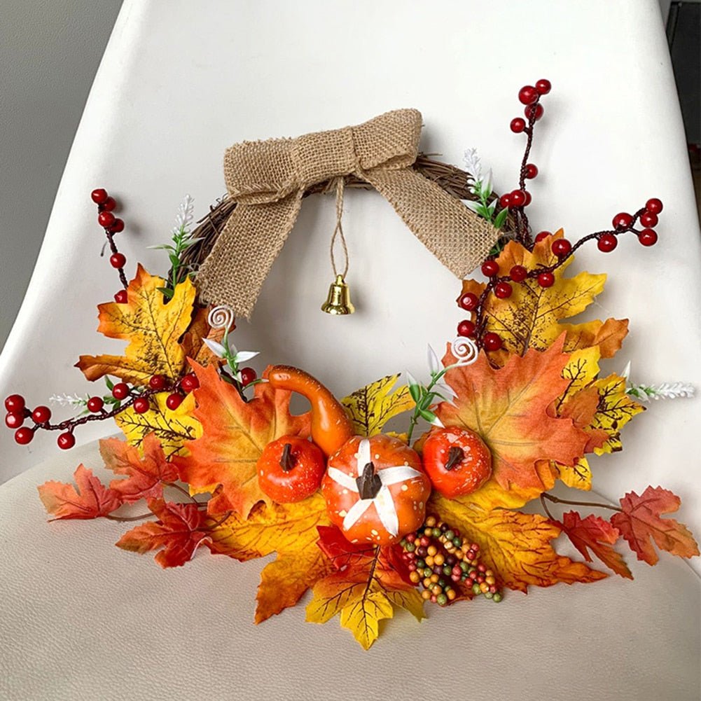 Christmas Halloween Artificial Wreath Party Home Decoration Supplies Gift Autumn Harvest Door Garland Thanksgiving-0