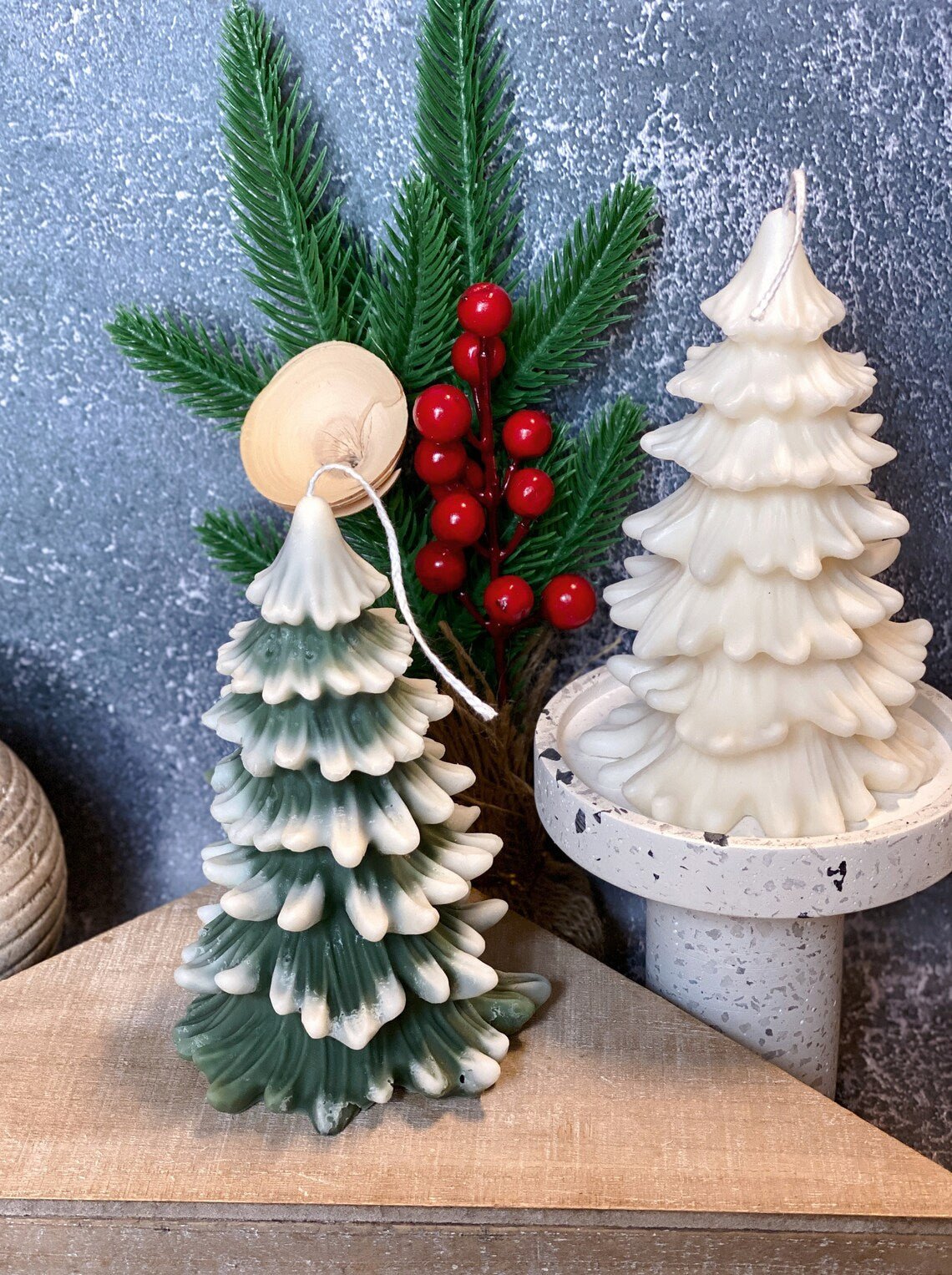 Christmas Tree Candles - Cedar Trees Holiday Decor-2