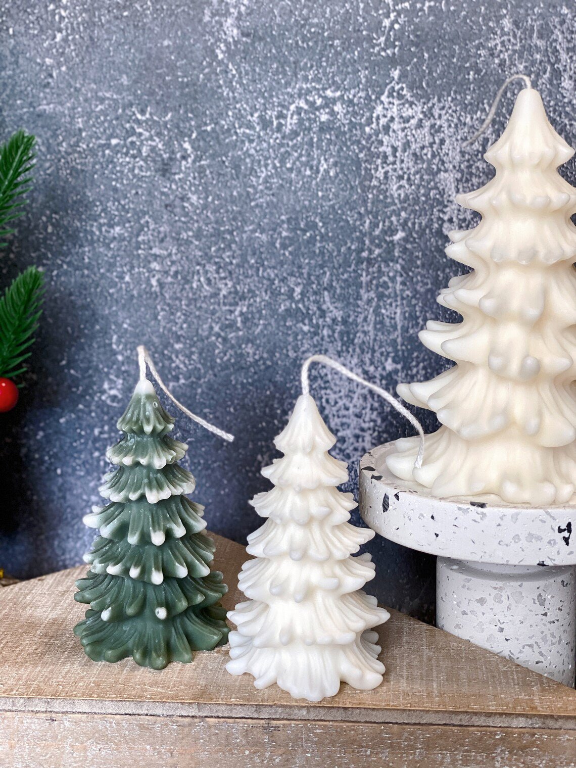 Christmas Tree Candles - Cedar Trees Holiday Decor-0