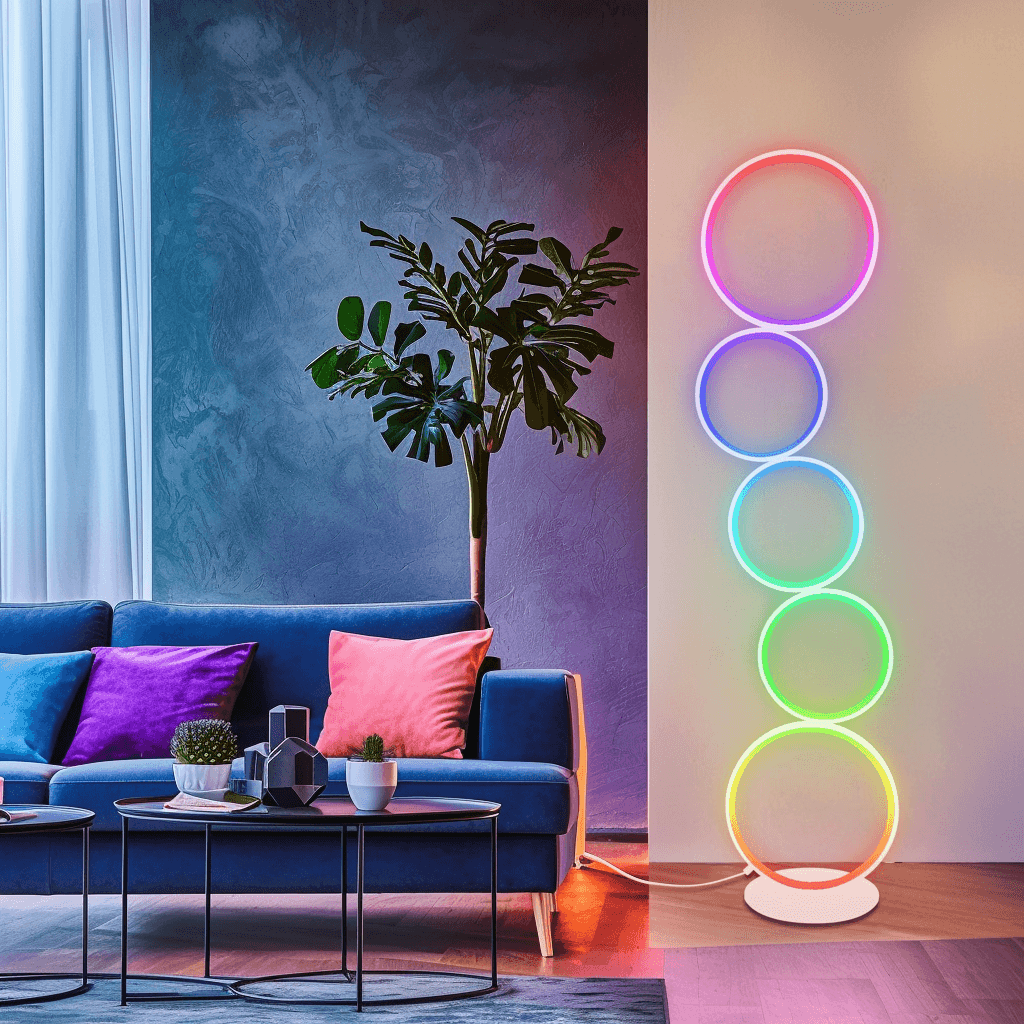 RGB Minimalist Circular Floor Lamp-3
