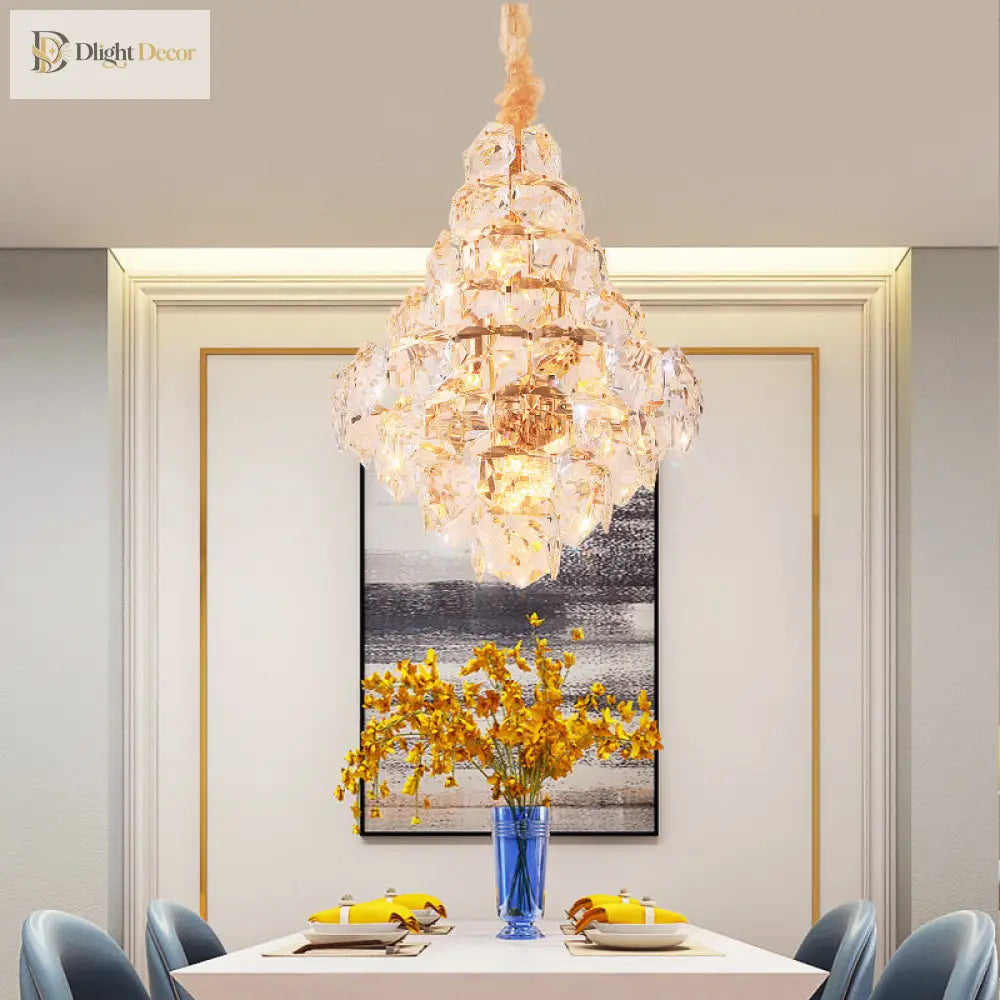 Clara Modern Crystal Chandelier | Dining Room Lighting