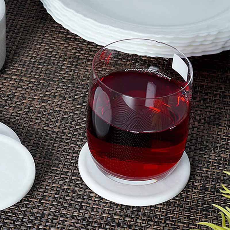 Natural Marble Kitchen Coaster Set With Holder-3