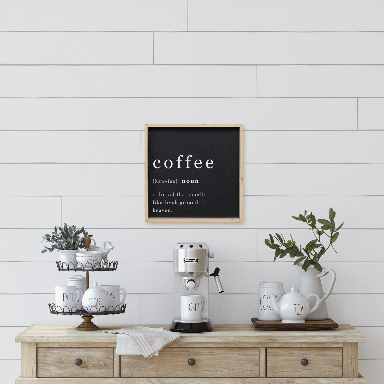 Coffee Noun Wood Sign-9