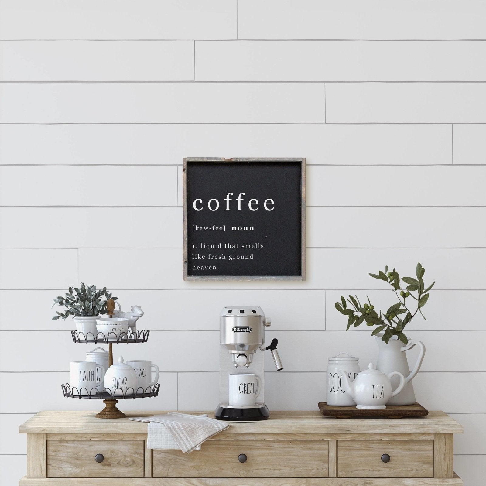 Coffee Noun Wood Sign-3