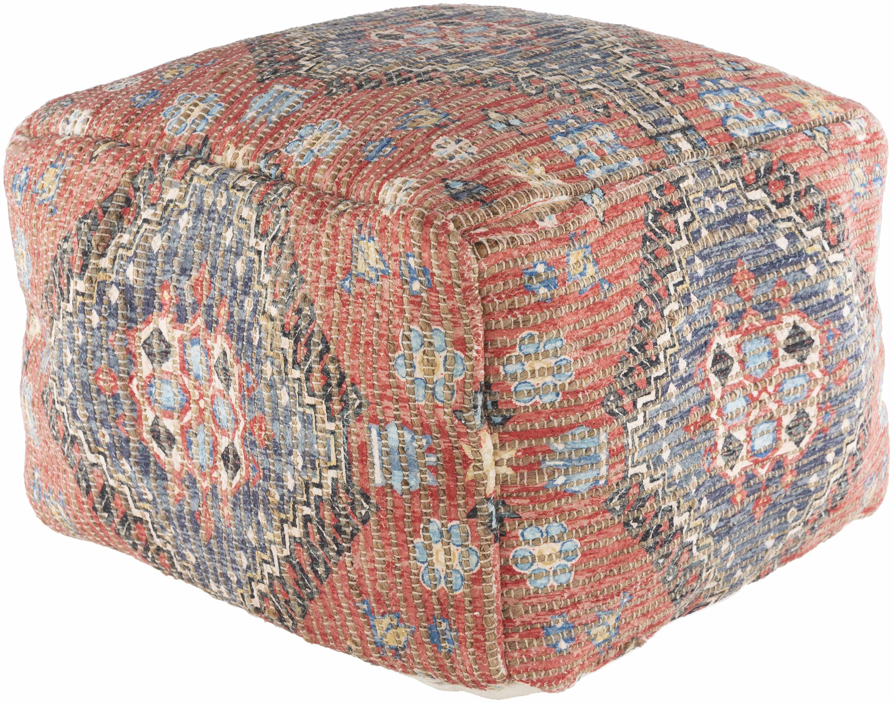Copeland Woven Jute and Cotton Pouf-1