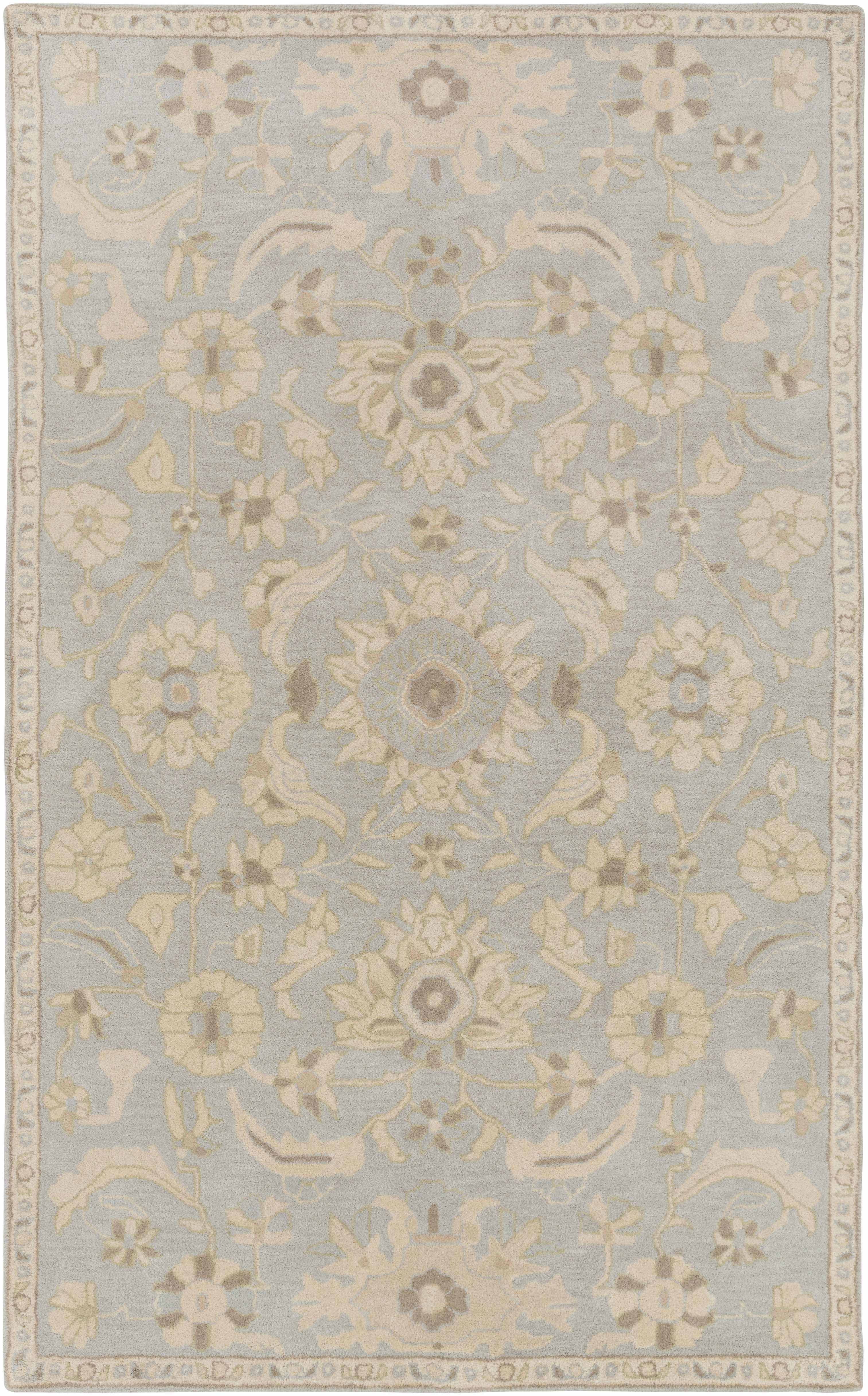 Copen Beige Floral Wool Rug-12