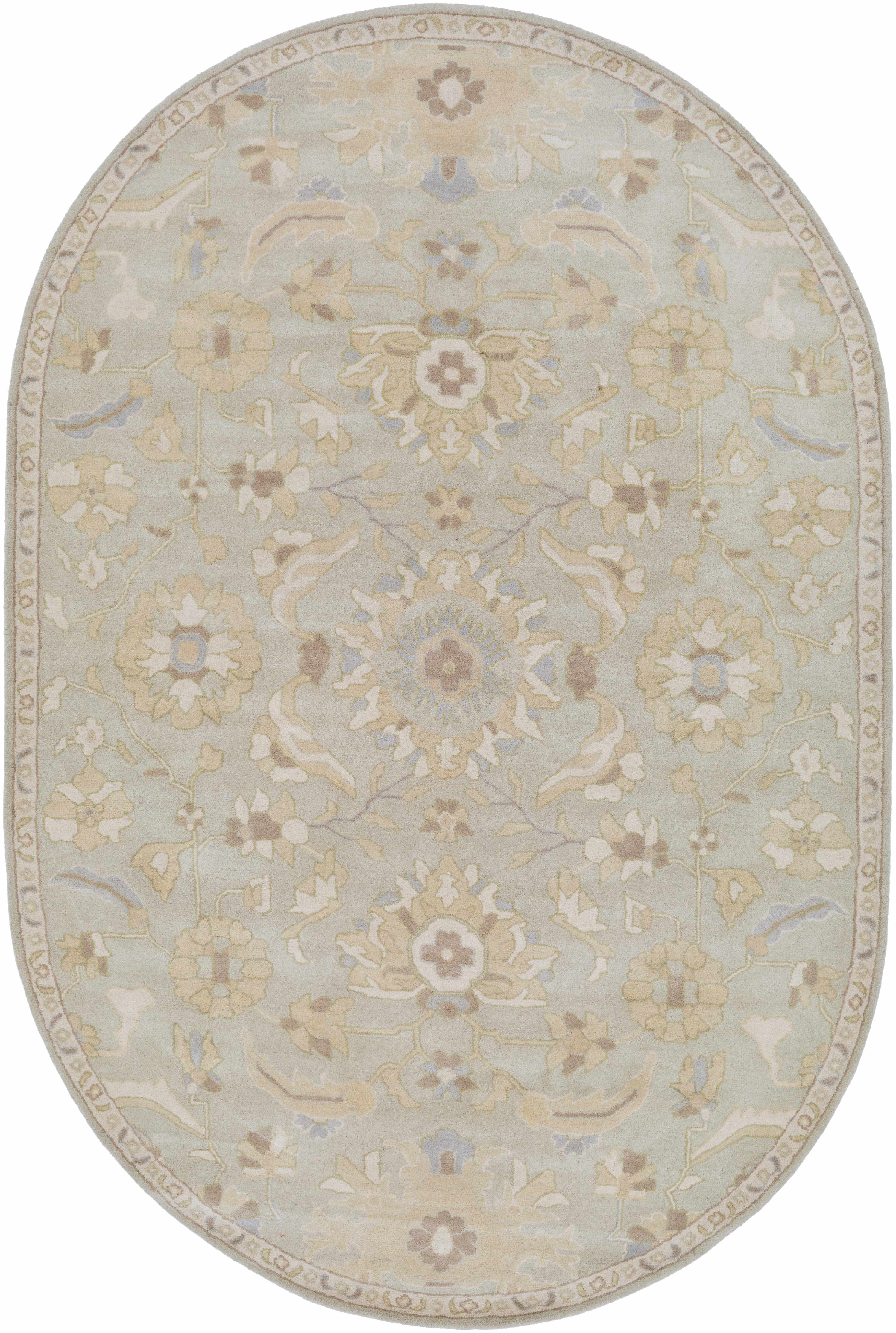 Copen Beige Floral Wool Rug-10