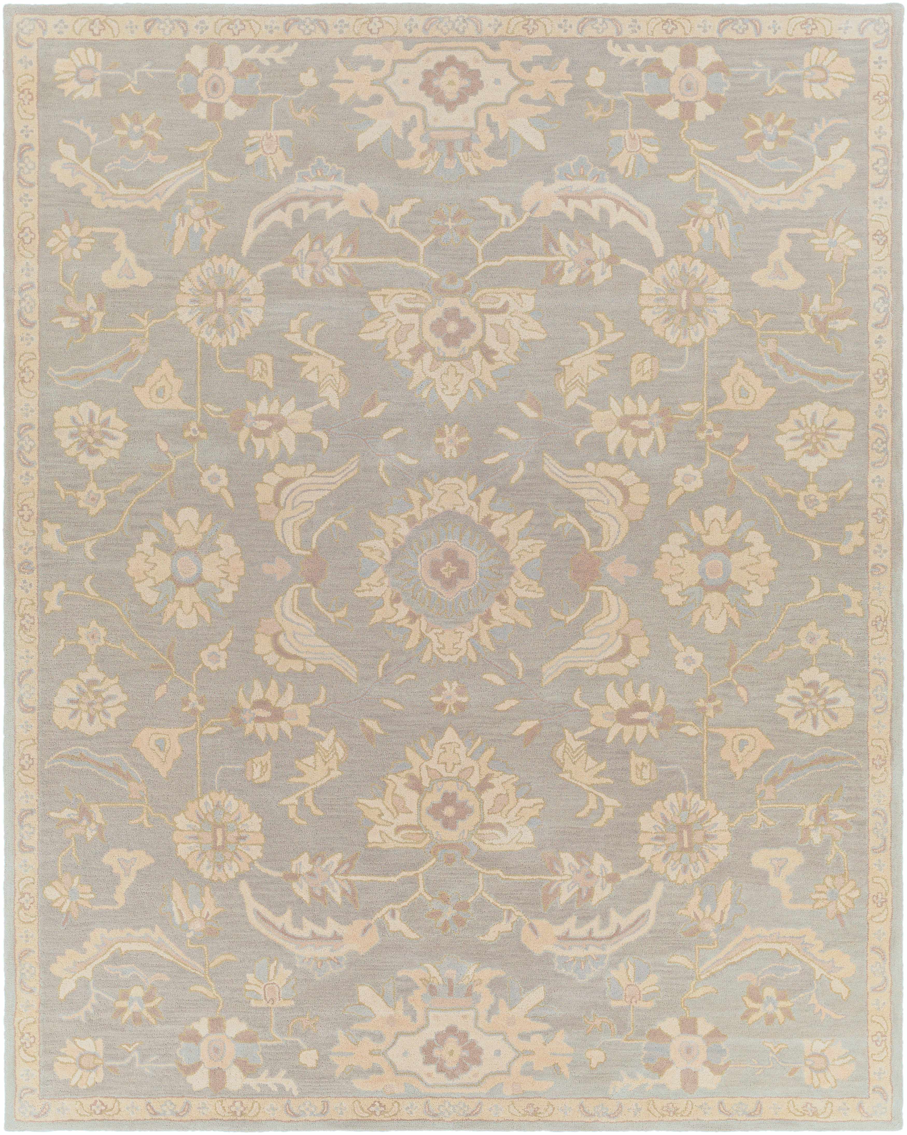 Copen Beige Floral Wool Rug-13