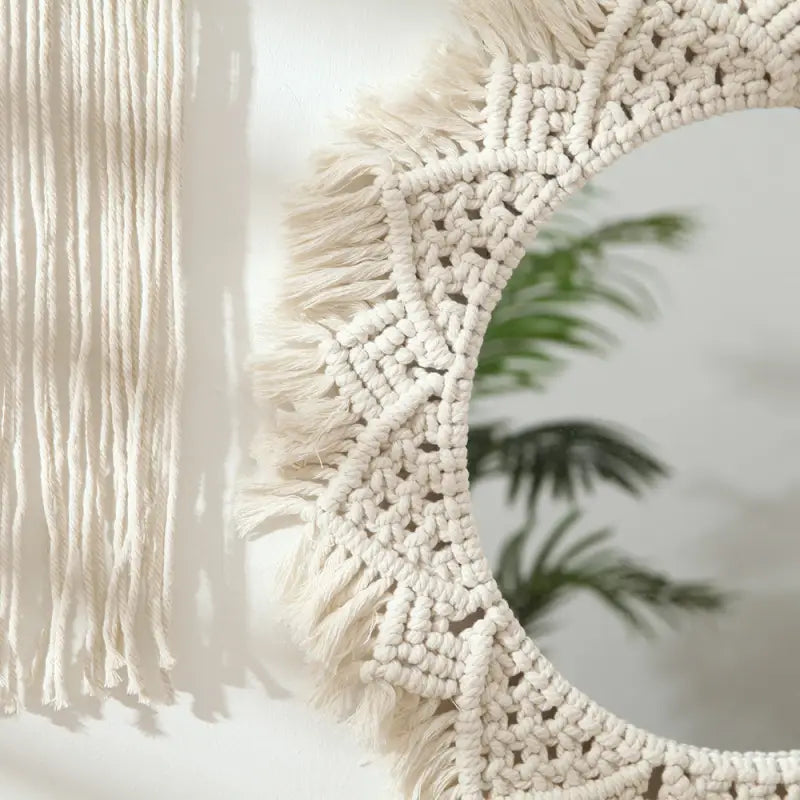 Macrame Wall Mirror Round-1