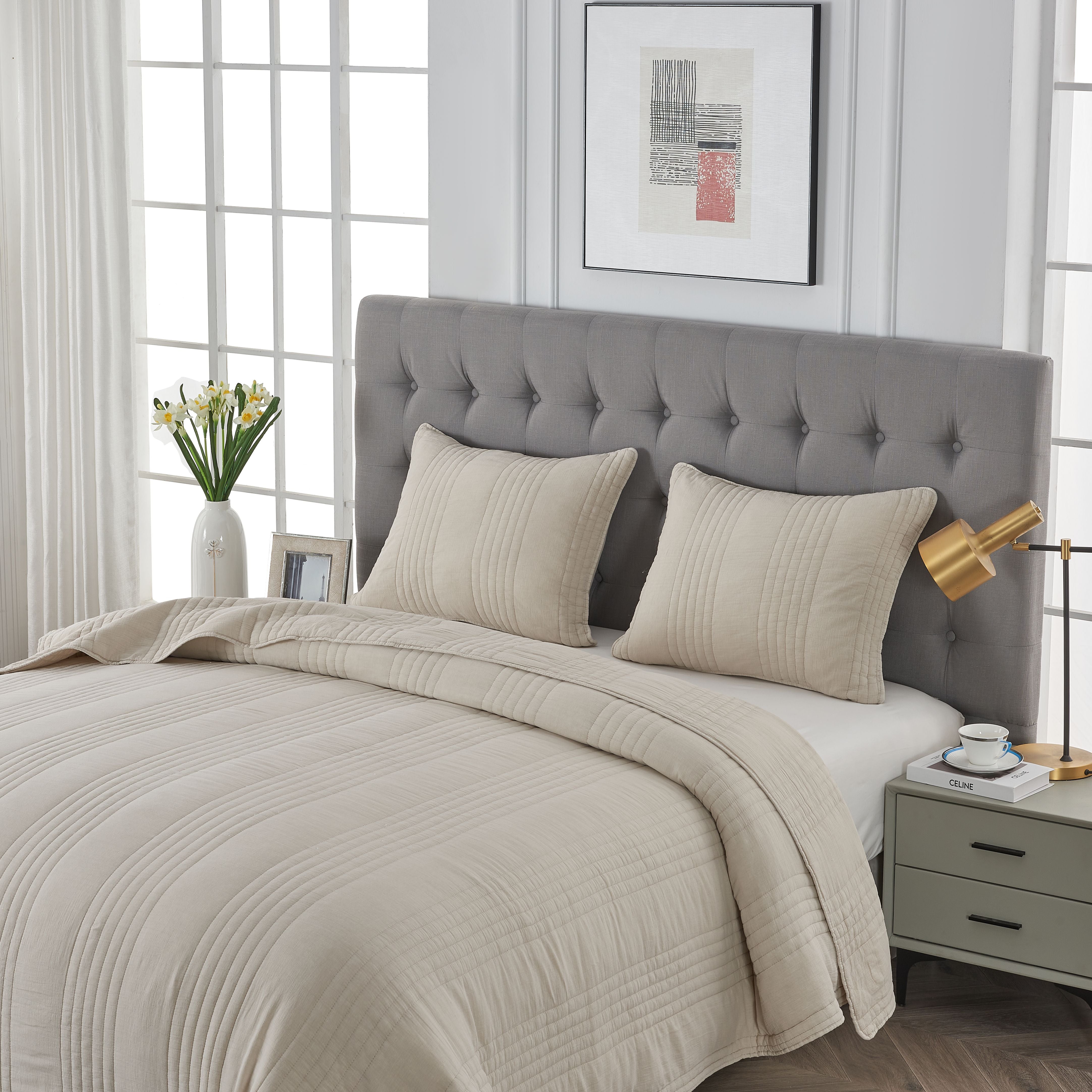 Stonewashed Cotton Quilt Set