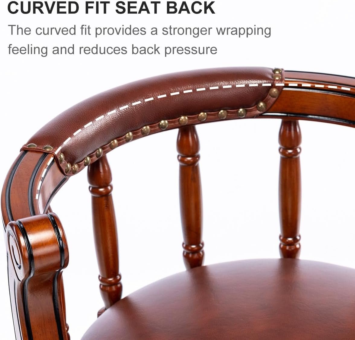 Brown Bar Height Swivel Stool With Back Rest 360 Degree 2 Pack