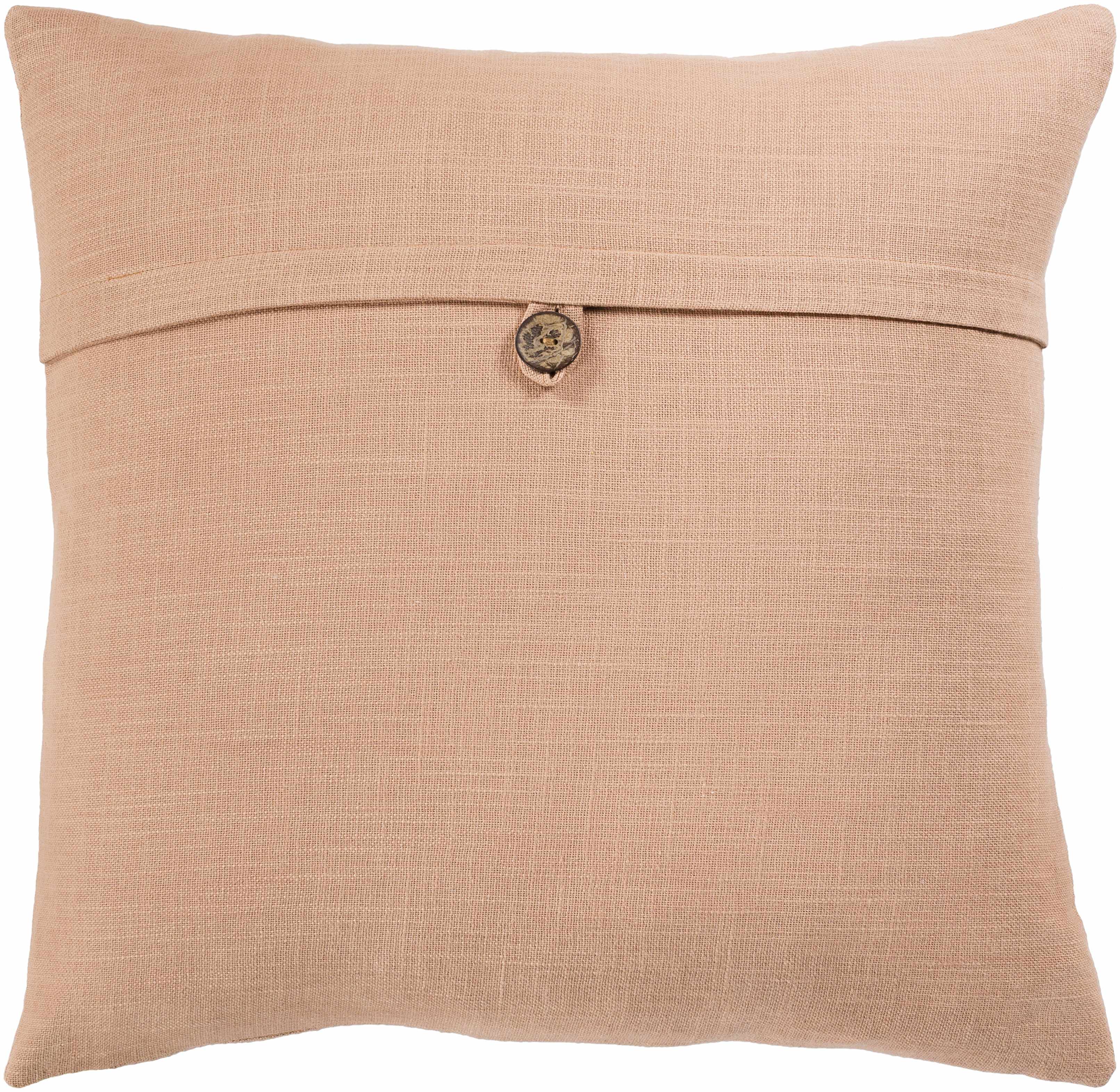 Croydon Dusty Coral Square Throw Pillow-3