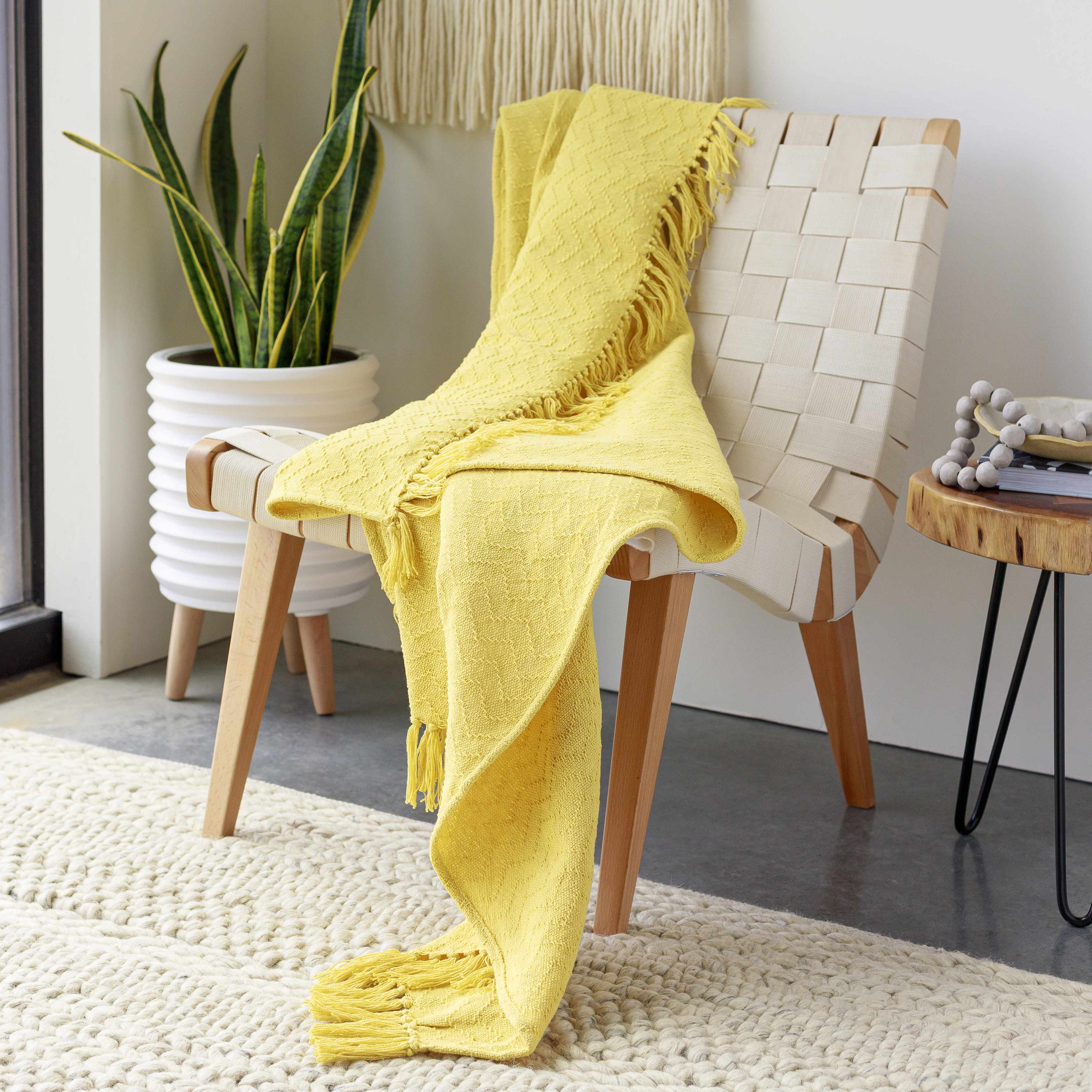 Chiconcuac Mustard Throw Blanket-4