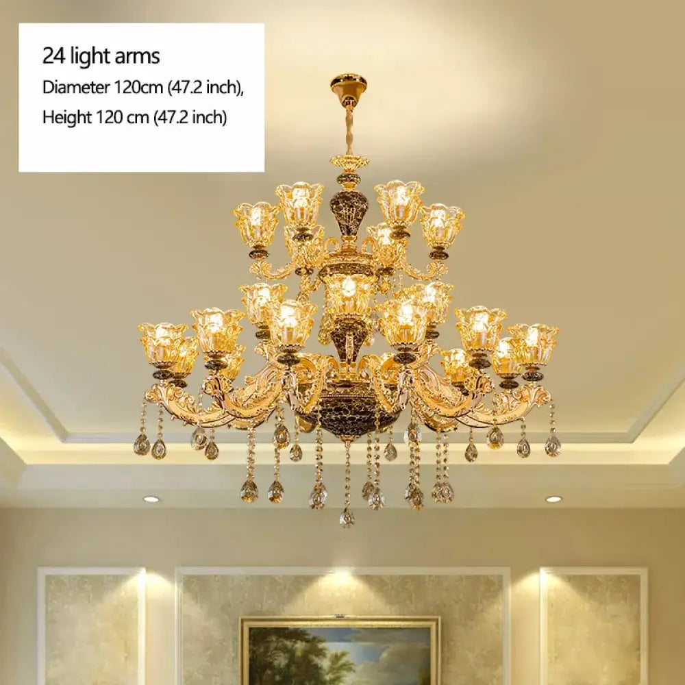 Crystal Gold Chandelier | Living Room & Lounge Lighting