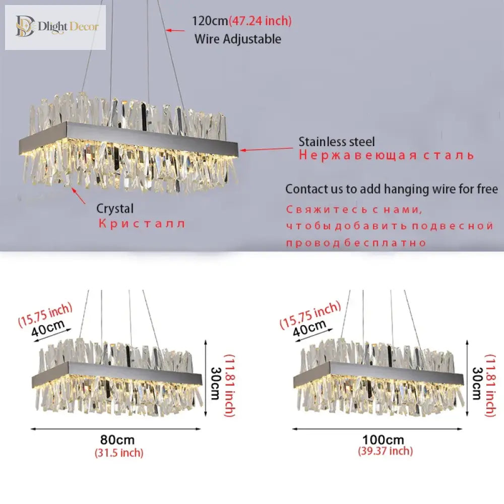 Crystal Gold Chrome Chandelier | Kitchen Island Lighting