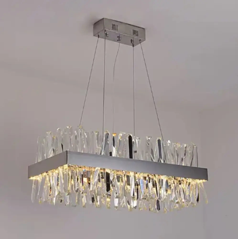 Crystal Gold Chrome Chandelier | Kitchen Island Lighting