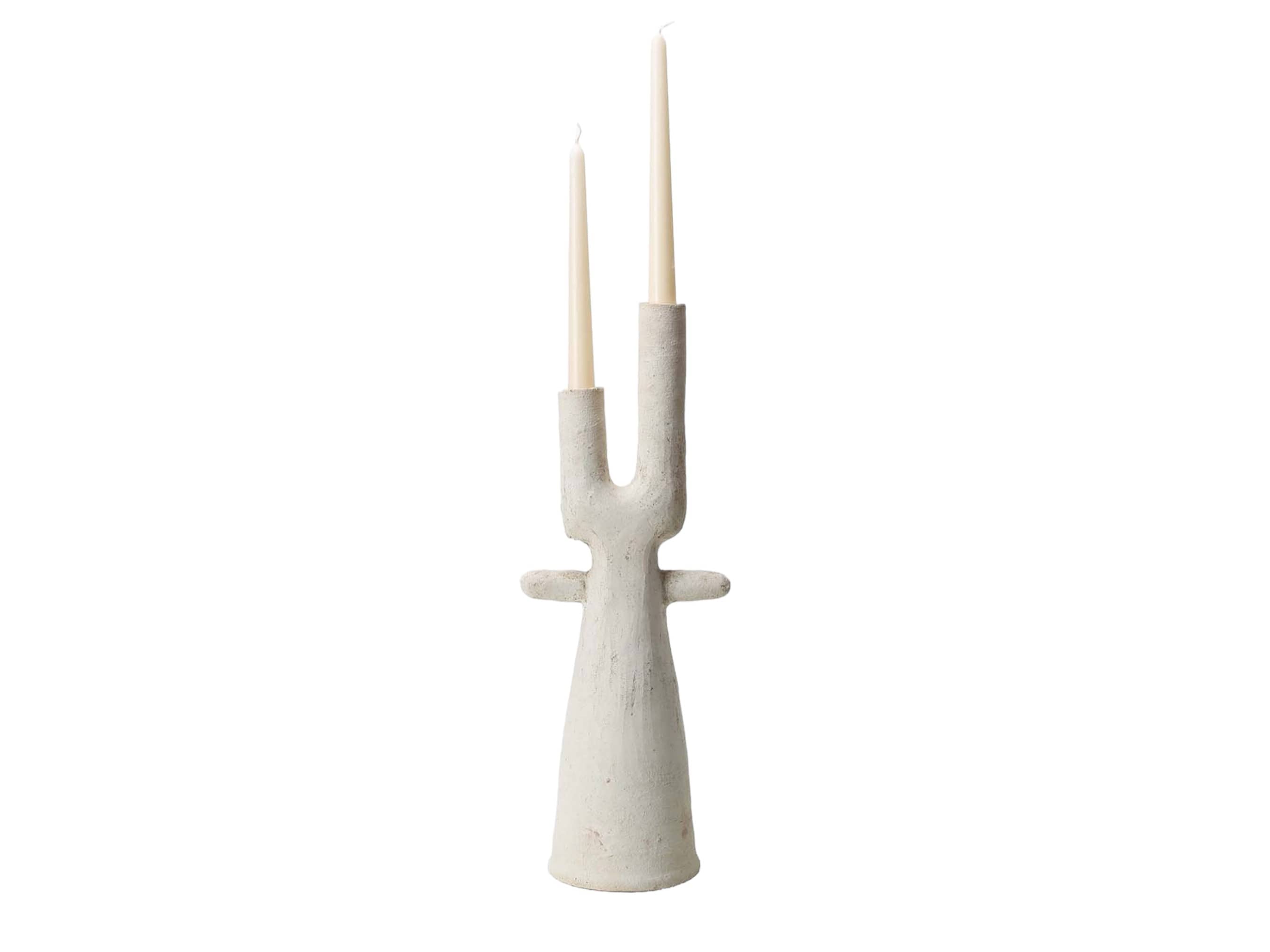 Handpicked Duo of Moroccan Unglazed Tamegroute Abstract Sculptures/Candlestick Holders-2