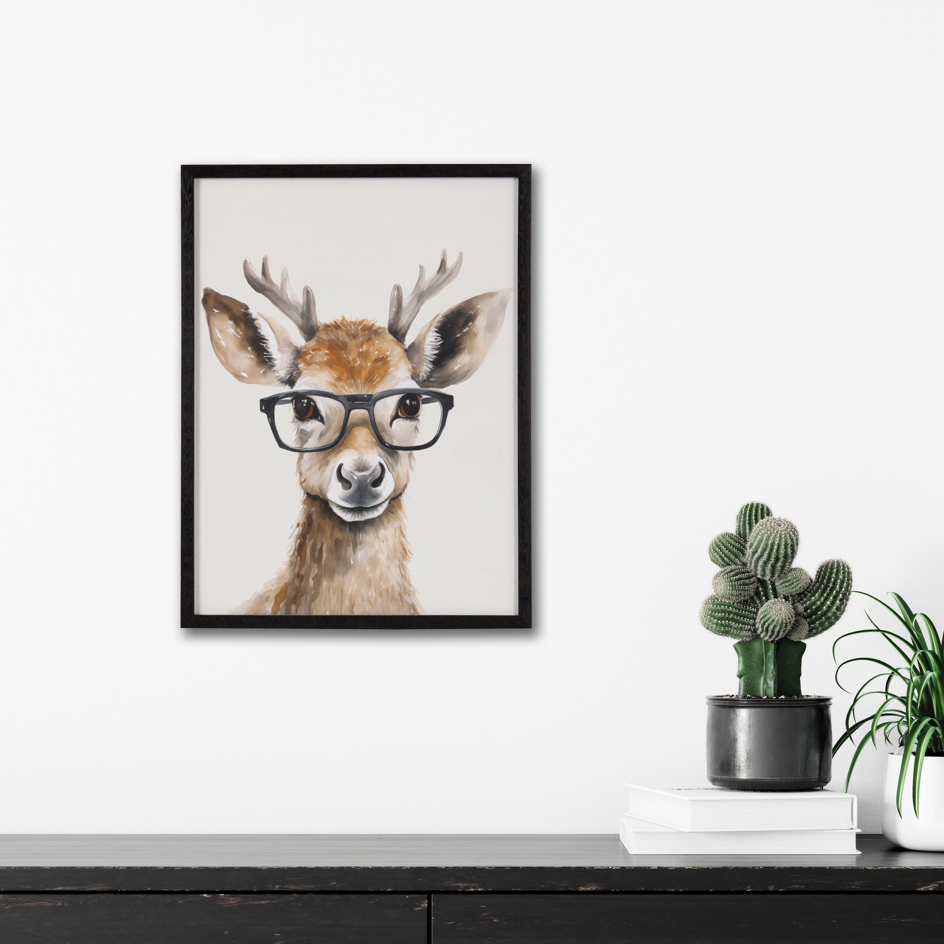 Gallery Cute Deer Wearing Glasses Print by The Creative Bunch Studio