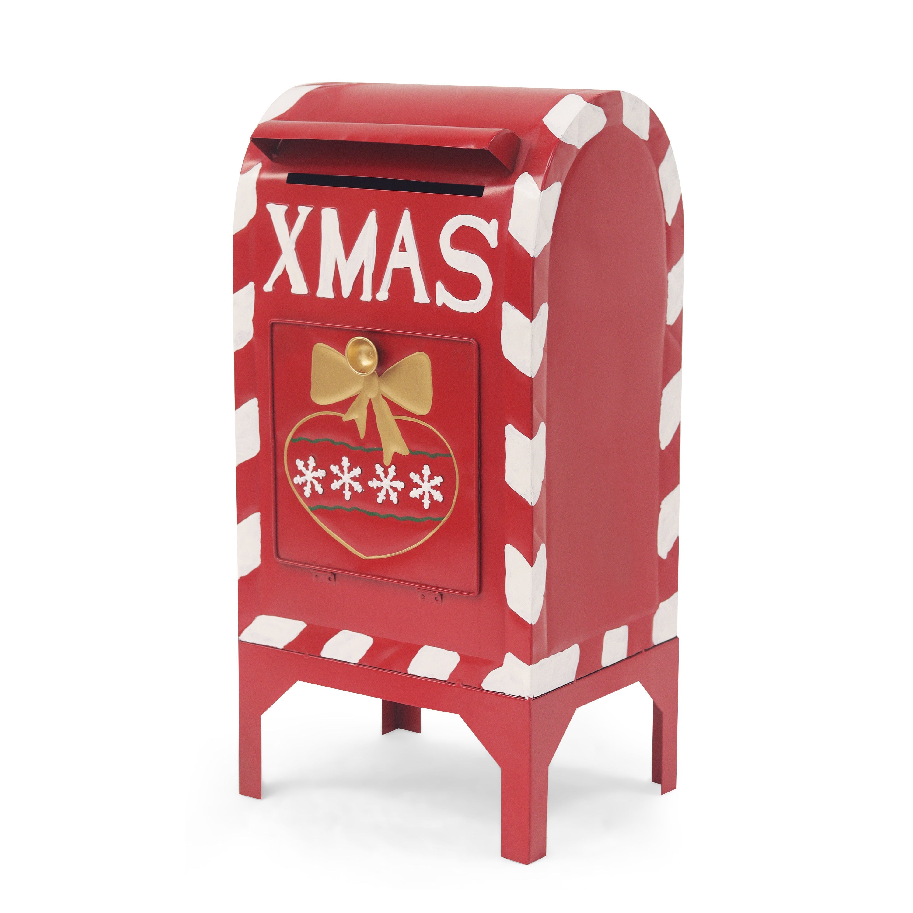 Red Iron Christmas Mailbox Decoration-0