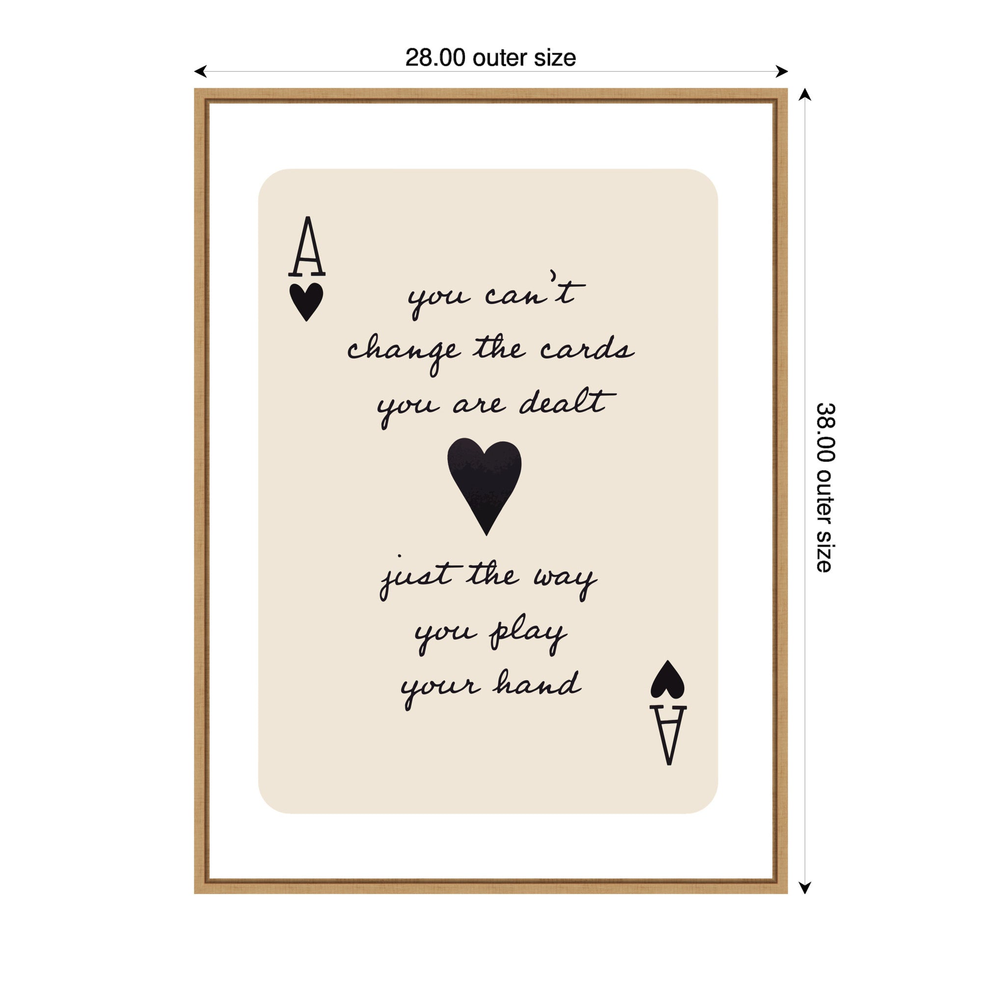 Ace of Heart Cards Positive Quote expansion by The Creative Bunch Studio Framed Canvas Wall Art Print