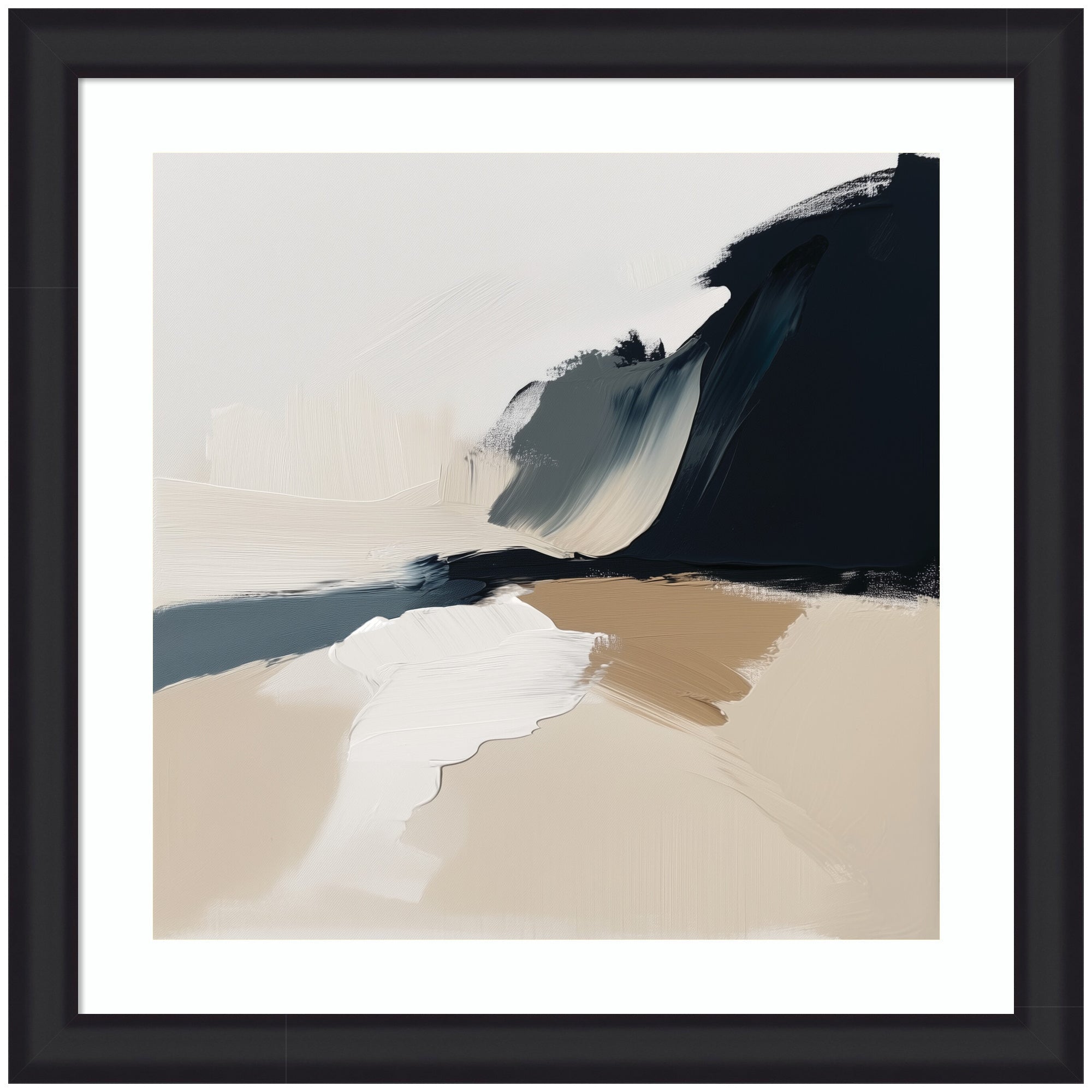 Framed Art Coastal Sand Modern Abstract Landscape II by The Creative Bunch Studio