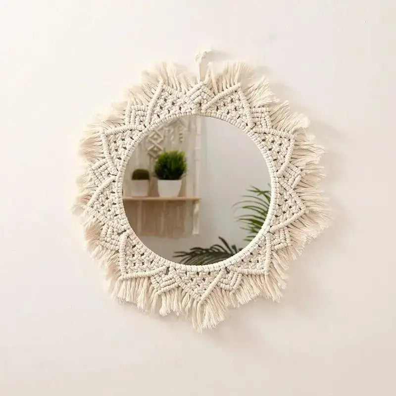 Macrame Wall Mirror Round-4