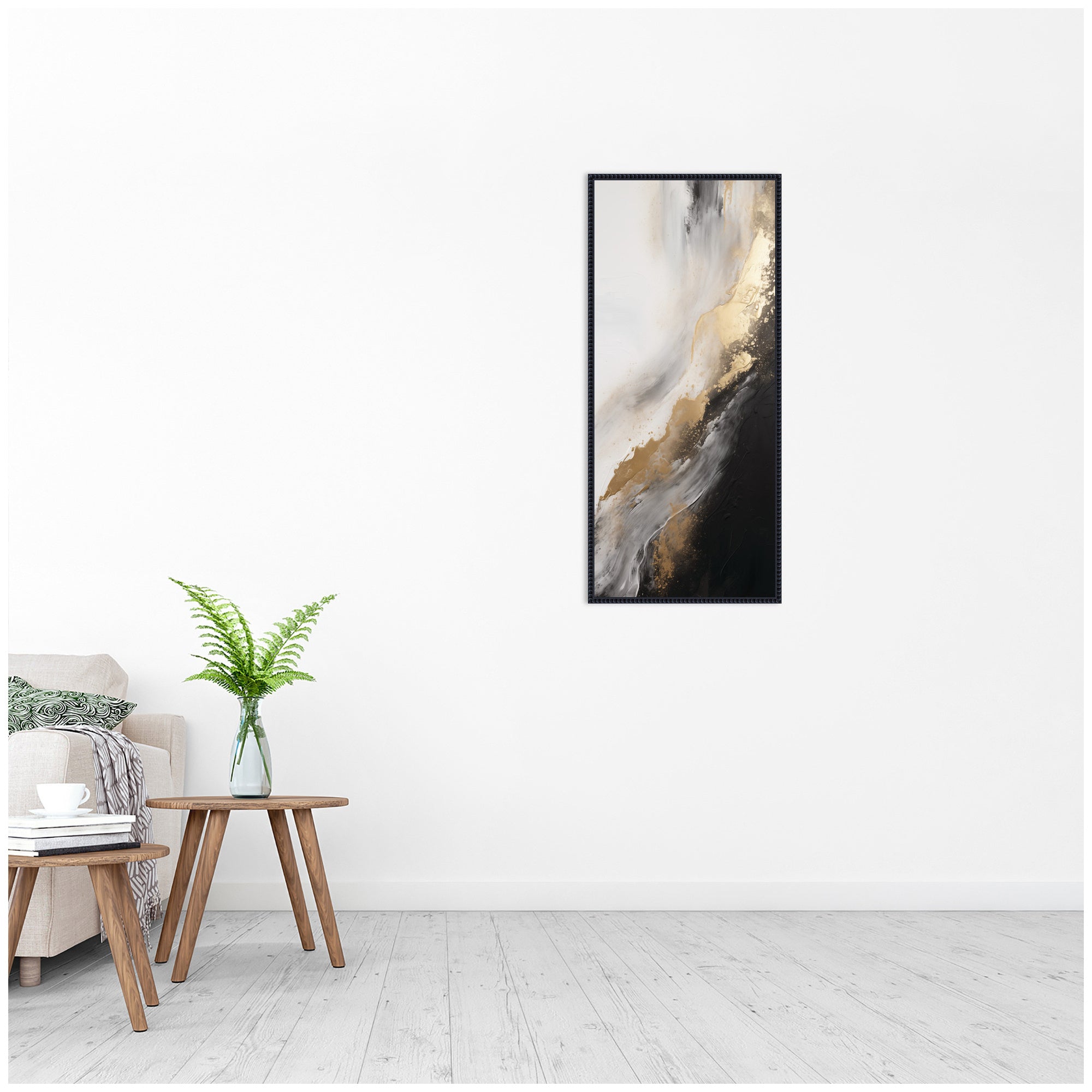 Luxe Drift Modern Glamour Abstract by The Creative Bunch Studio Framed Canvas Wall Art Print