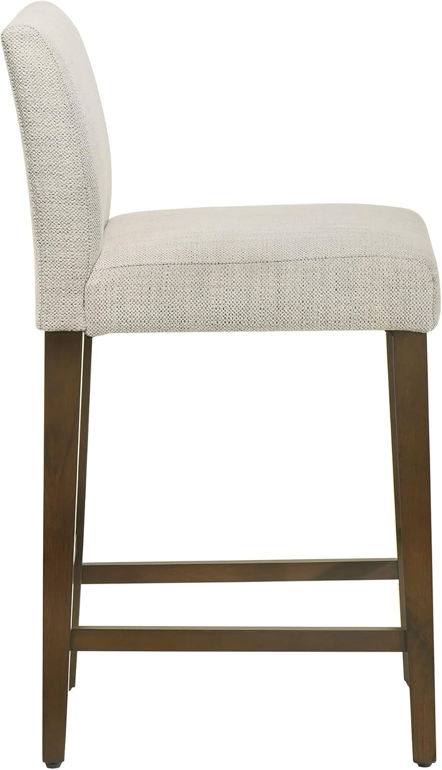 Ivory Upholstered Counter Height Bar Stools Set of Three