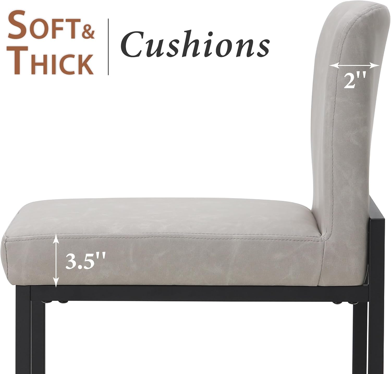 Set Of 4 Counter Height Bar Stools PU Leather With Back