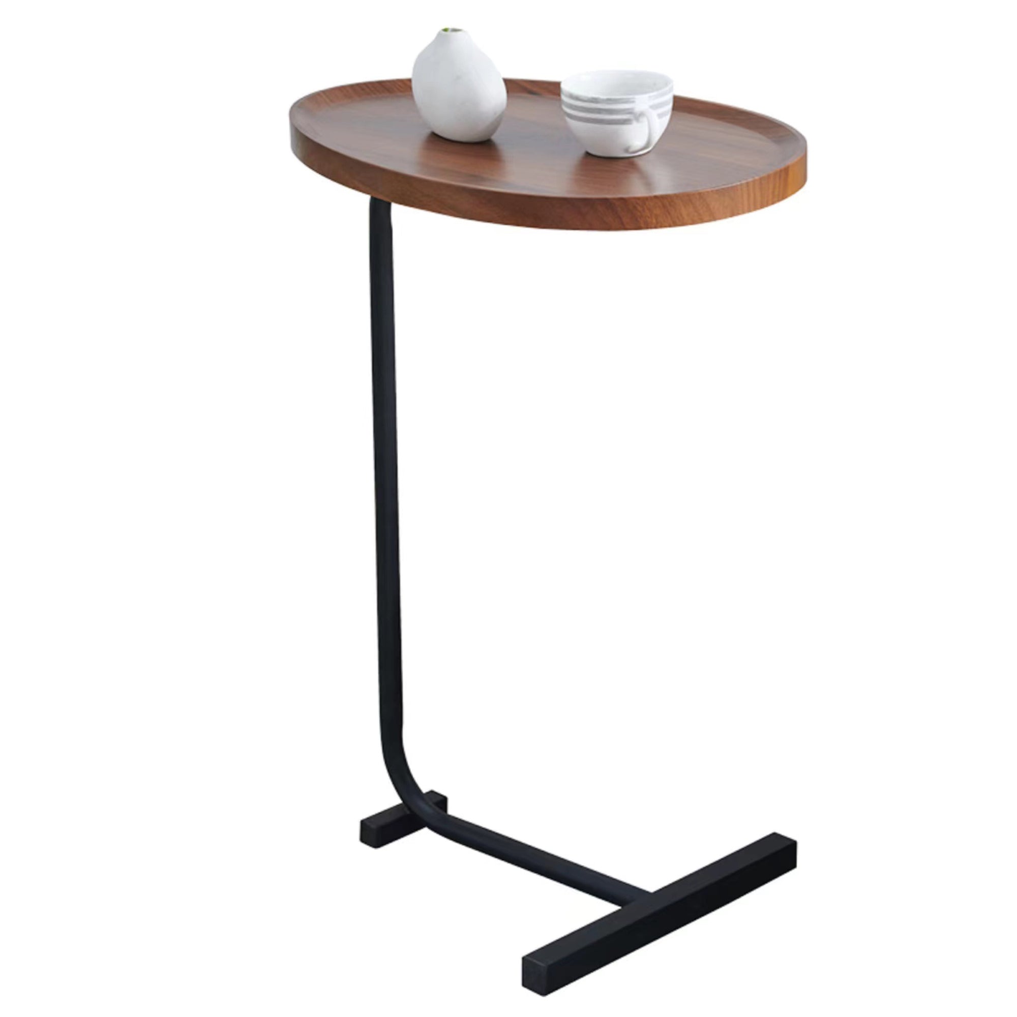 2-Pieces Brown C-shaped Side Table-3