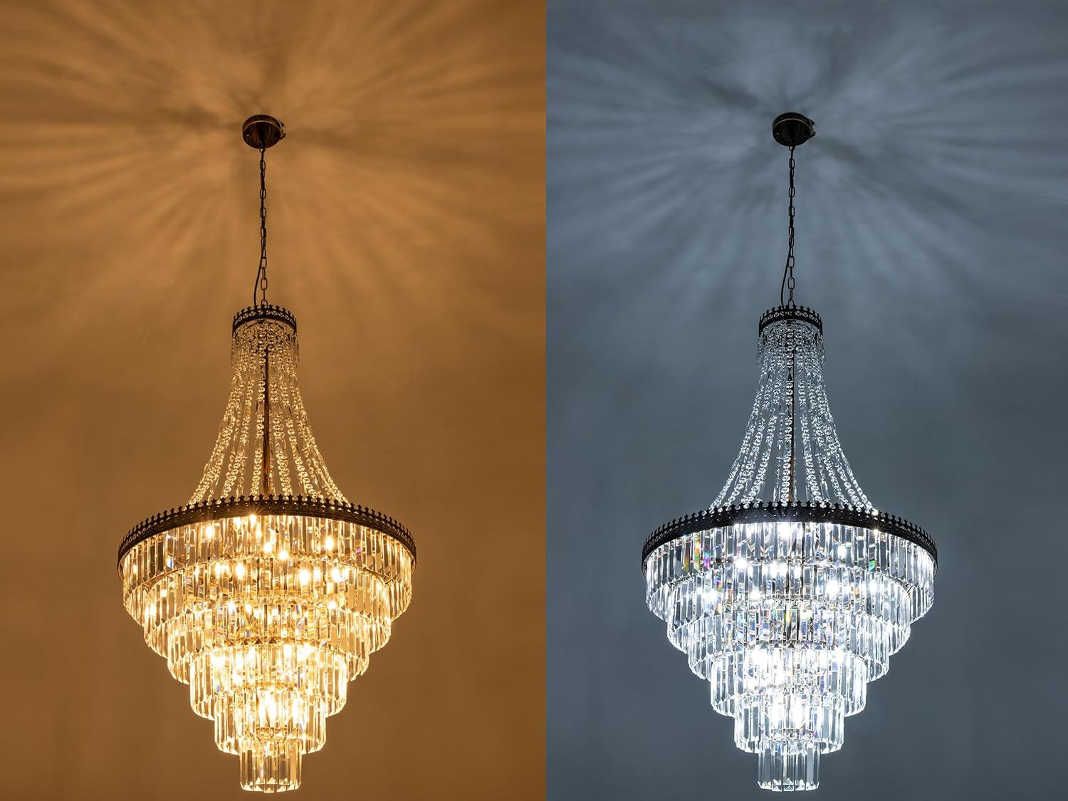 French Empire Crystal Chandelier Antique Bronze 48 Inch-3