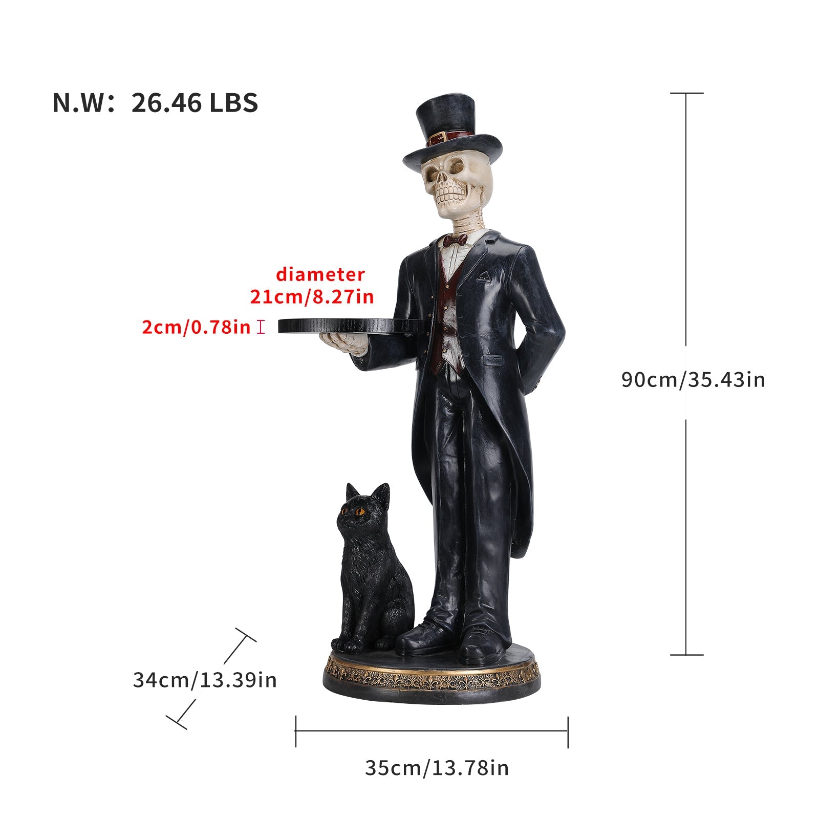 Halloween Skeleton Butler Floor Statue