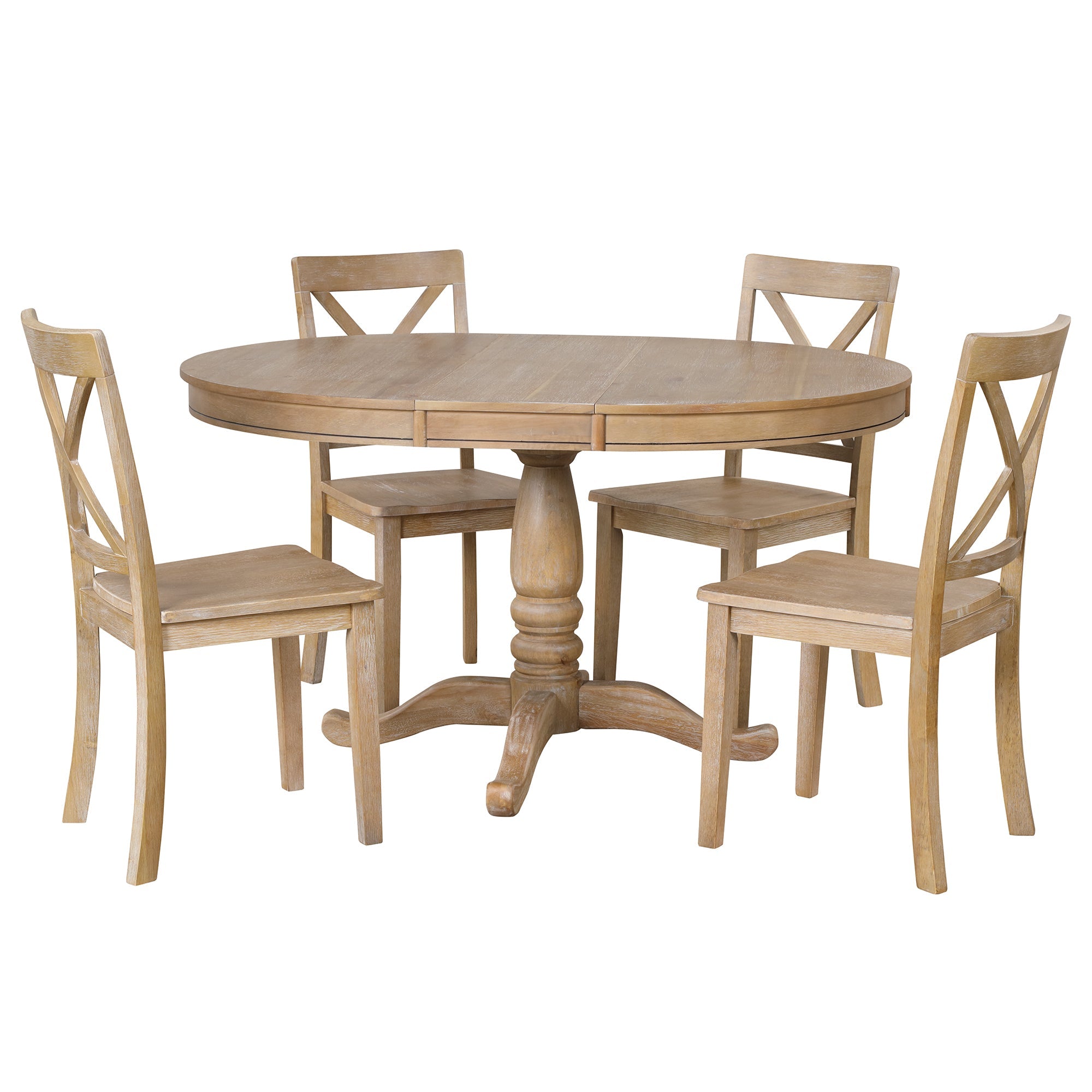 5 Piece Kitchen Table Set for Dining Room ( 4 Chairs + 1 Round Table)