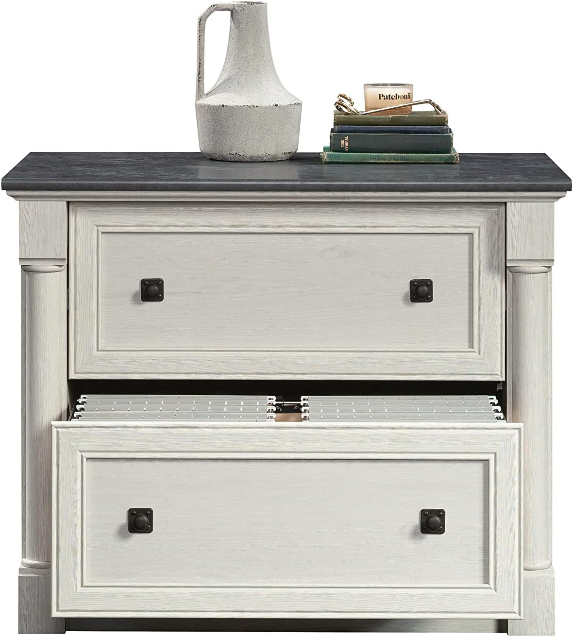 Two Drawer File Cabinet In Glacier Oak With Interlocking Drawers