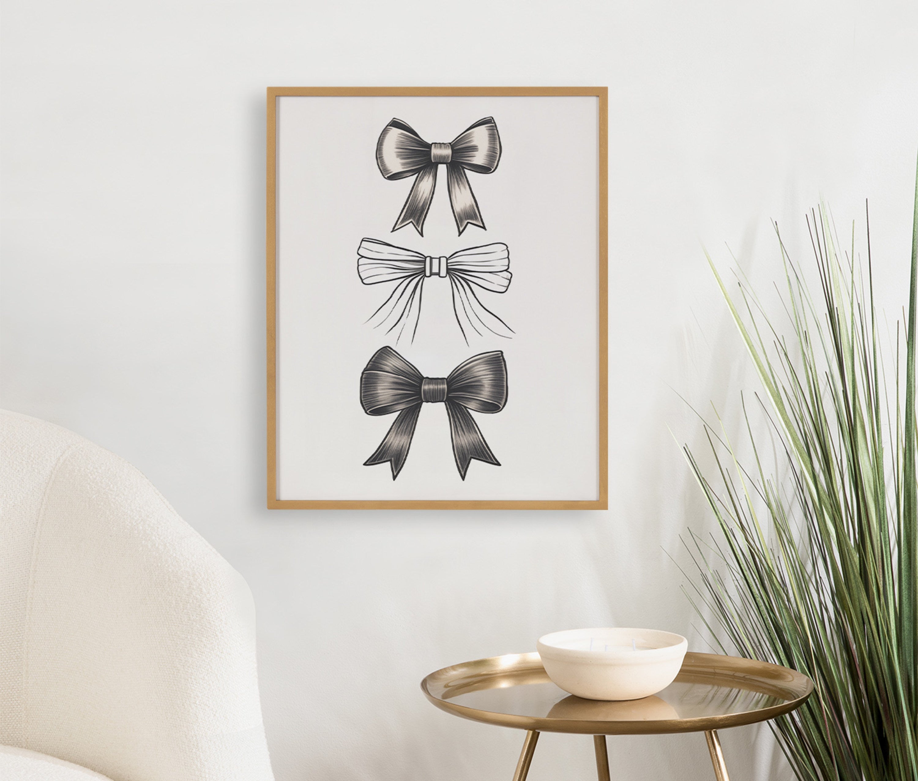 Gallery Coquette Preppy Retro Girly Black Bows Print by The Creative Bunch Studio