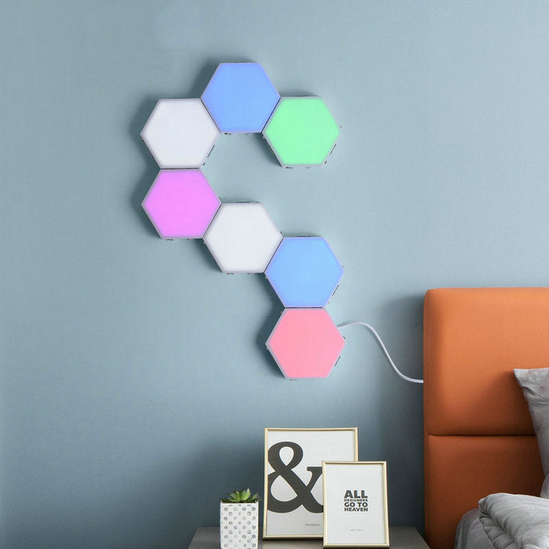 Wireless Smart Phone Controlled LED Modular Honeycomb Light - DIY Hexagonal Quantum Light for iOS & Android-2