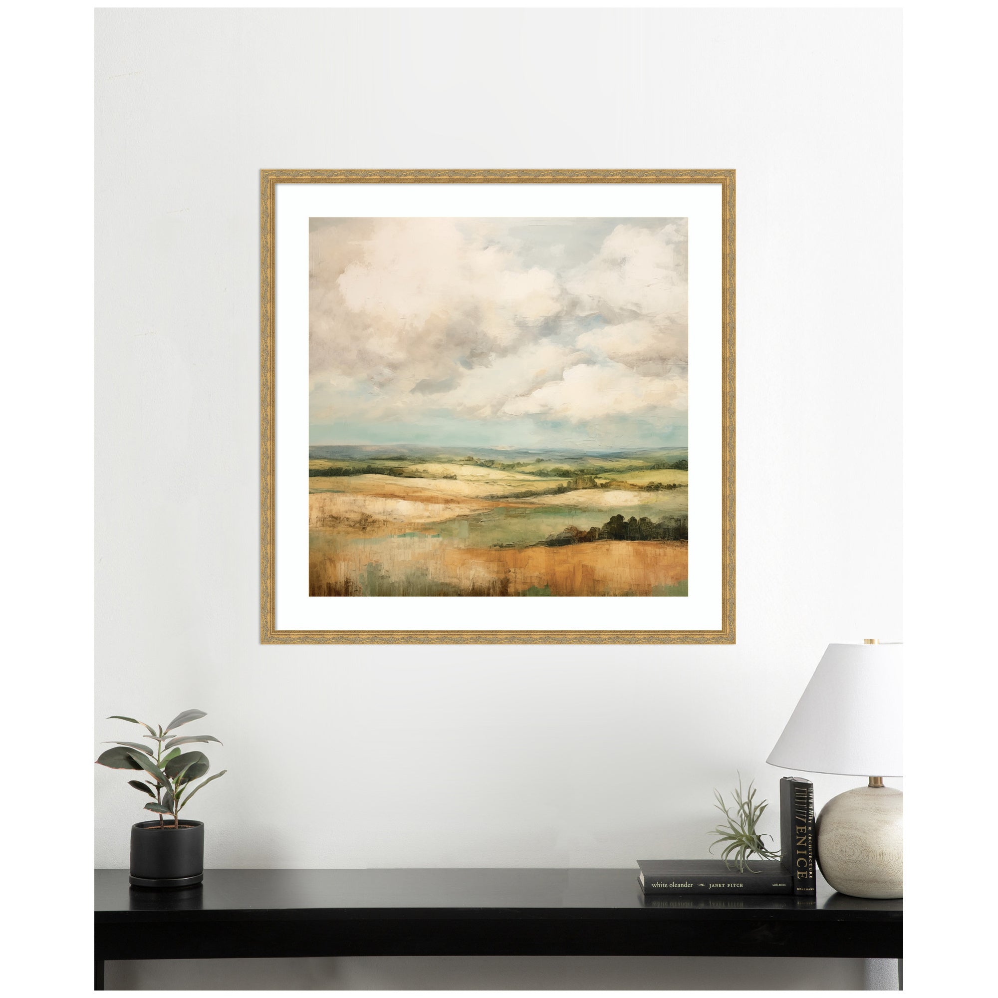 Framed Art Rolling Hills Abstract Landscape by The Creative Bunch Studio
