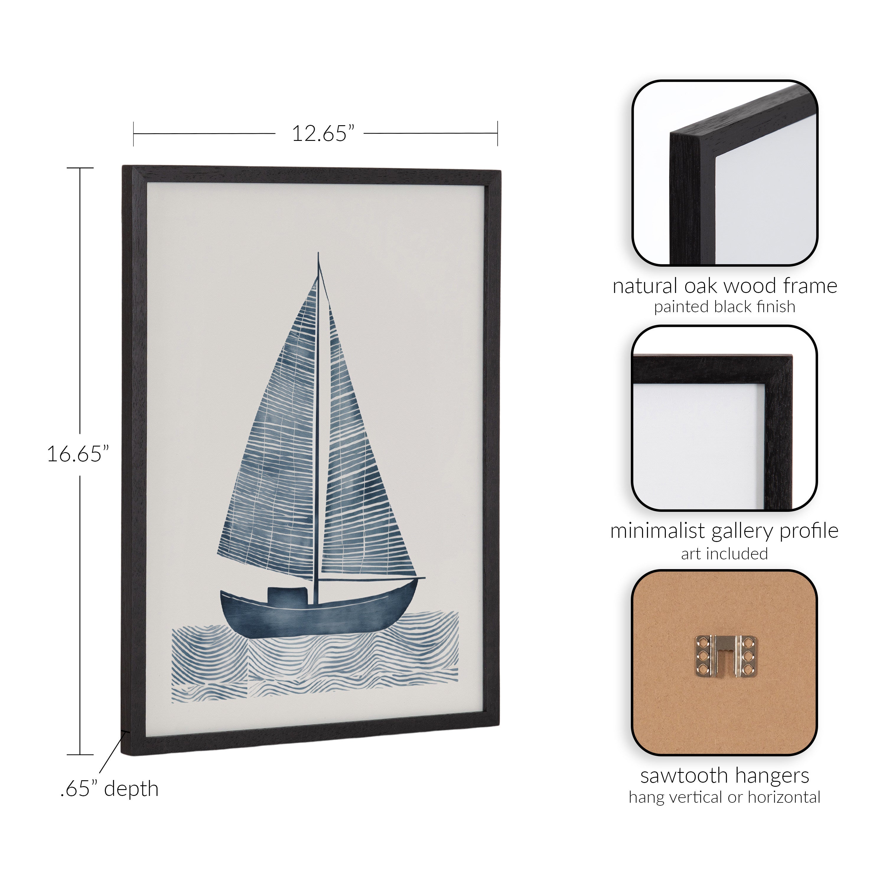 Gallery Nautical Blue Sailboat Print by The Creative Bunch Studio