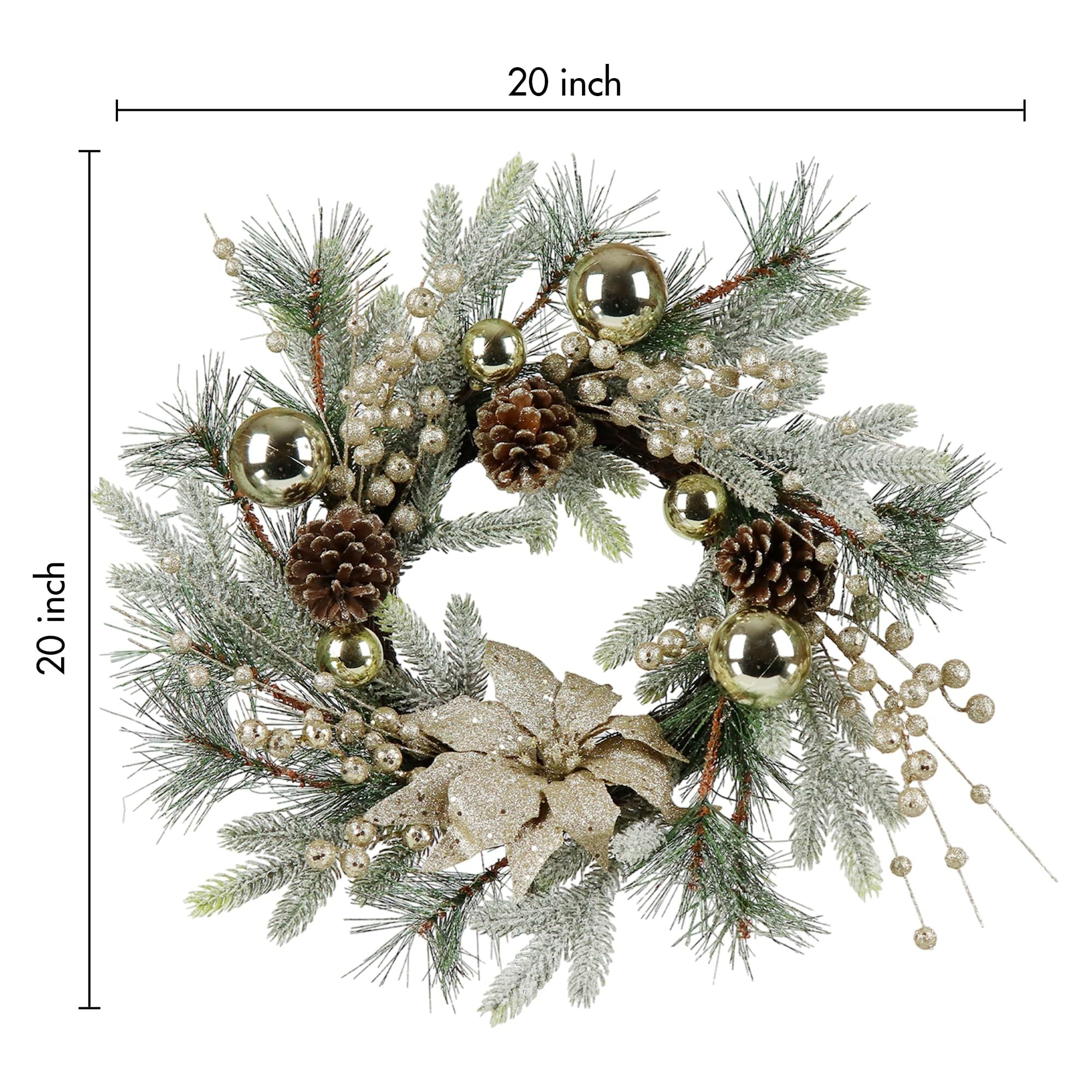 Christmas Wreath 20 Inch Christmas Door Decorations-2