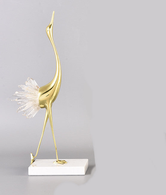 Modern Light Luxury Bronze Crane Ornaments