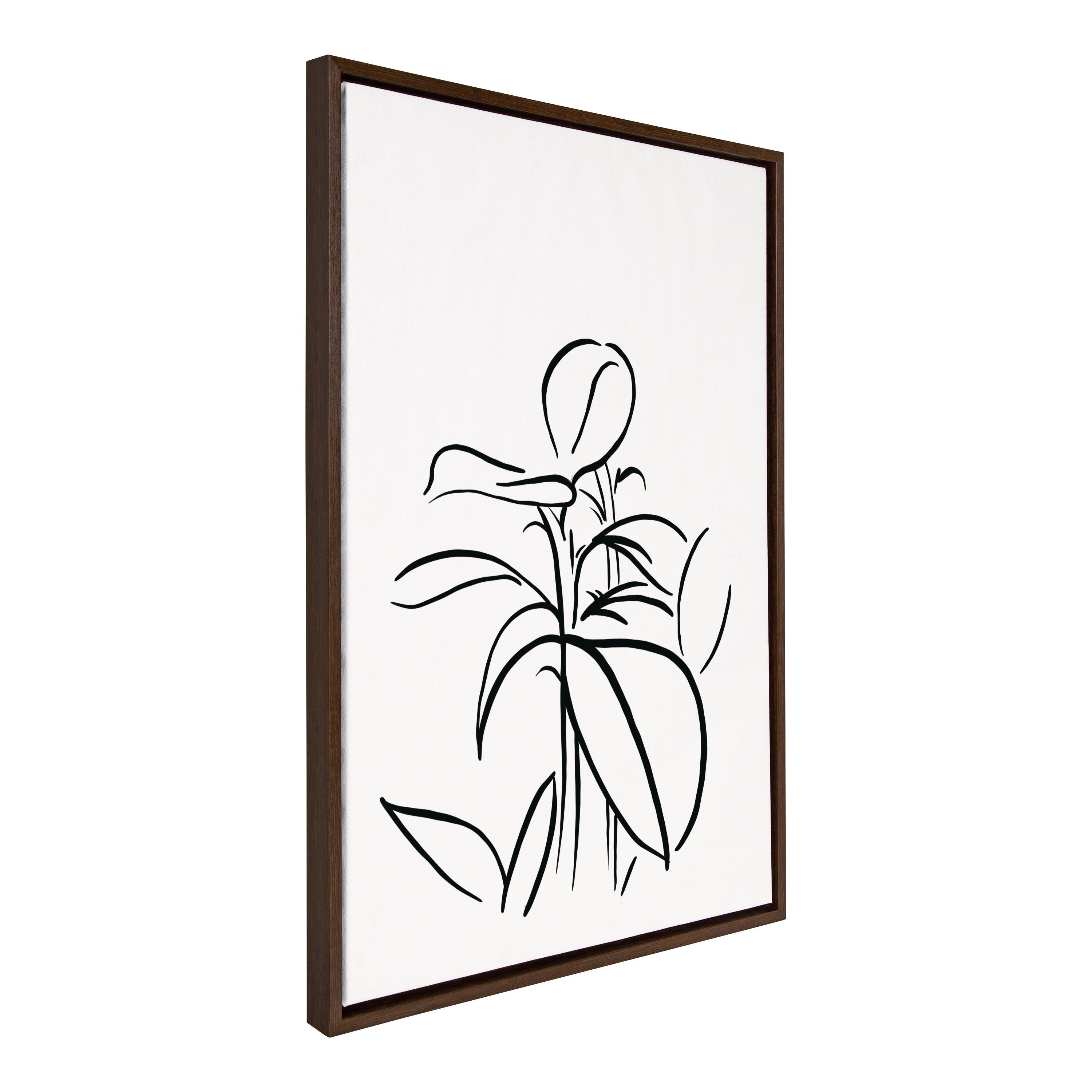 Sylvie Botanical Sketch Print No 1 Framed Canvas by The Creative Bunch Studio
